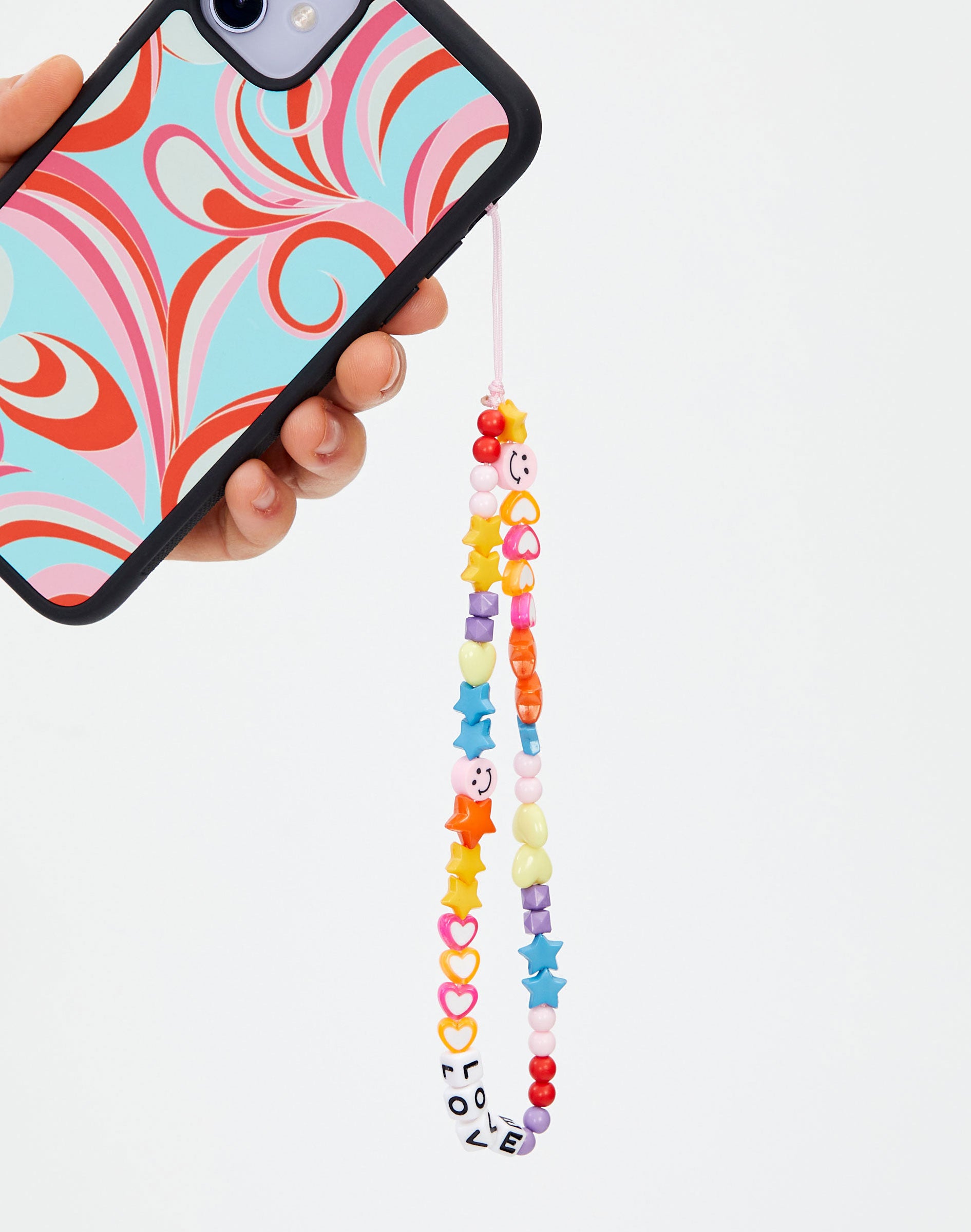 Love Multi Bead Phone Charm in Multi 