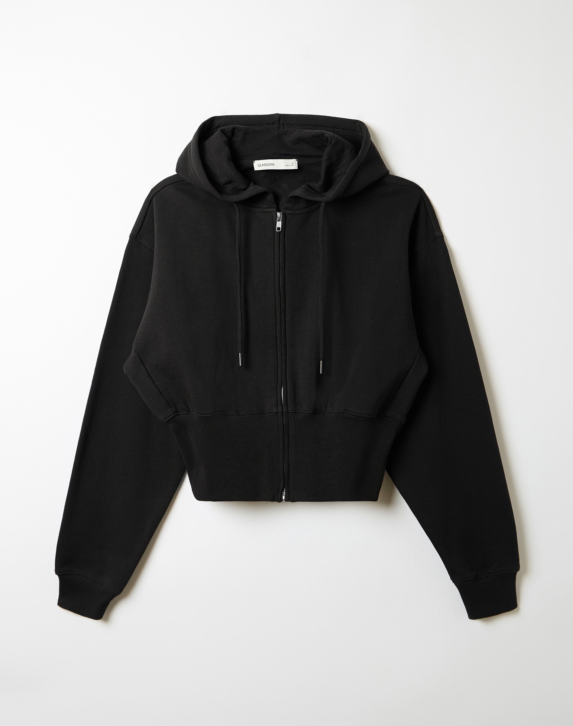 Zip Up Crop Hoodie in Black | Glassons AU