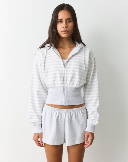 Zip Up Crop Hoodie