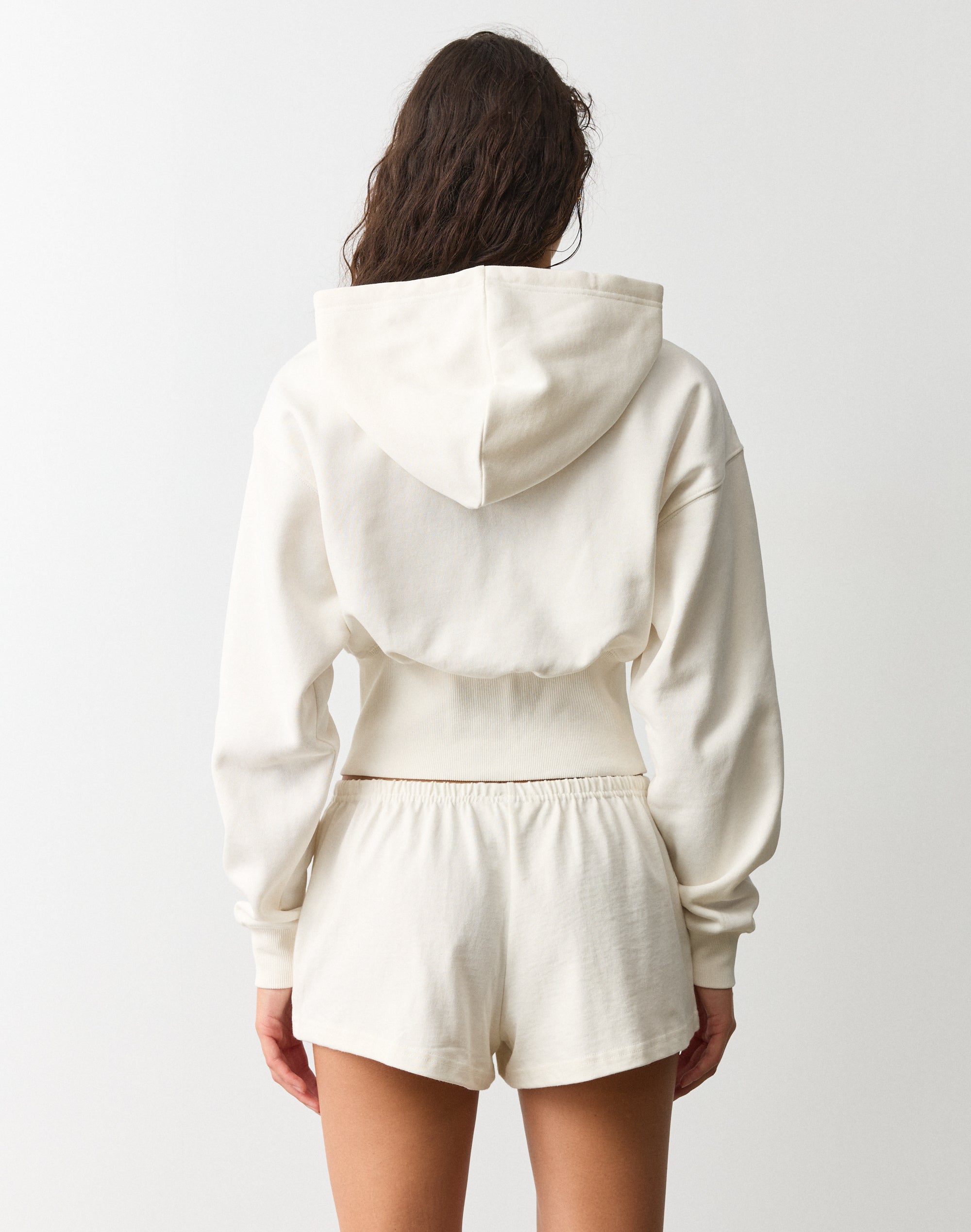 Zip Up Crop Hoodie in Milk | Glassons AU