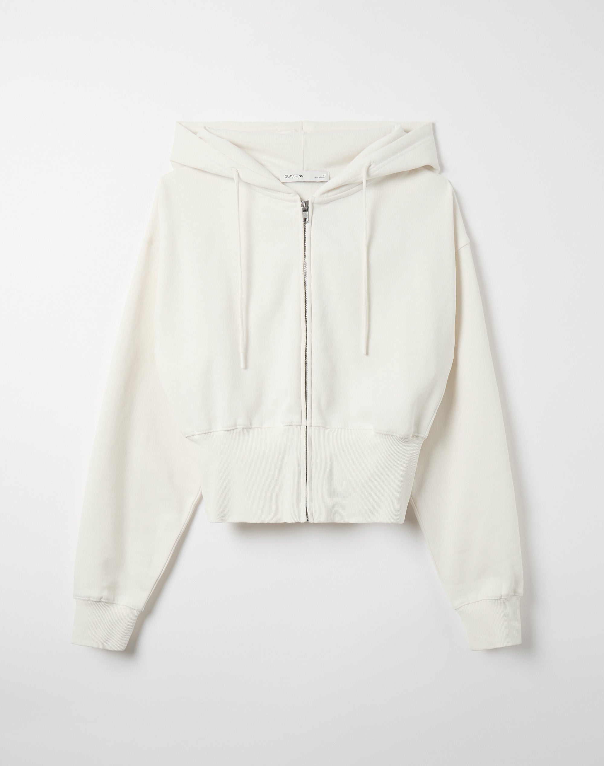 Zip Up Crop Hoodie in Milk | Glassons US