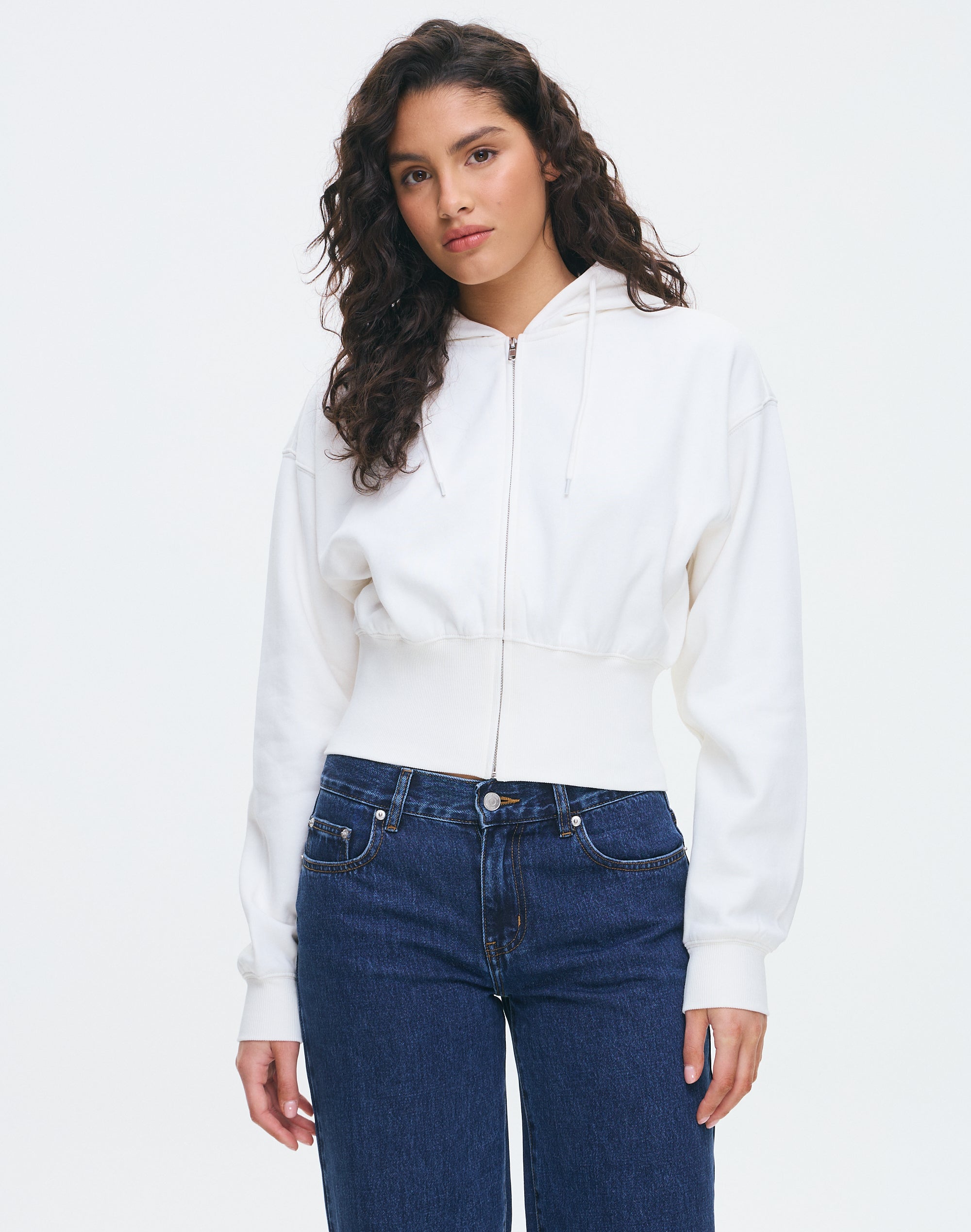 Blazer White Cropped Hoody White Cropped Crop Top Zip Up Jacket