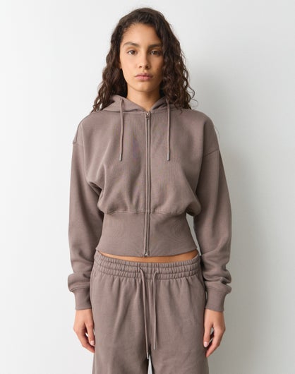 Zip Up Crop Hoodie