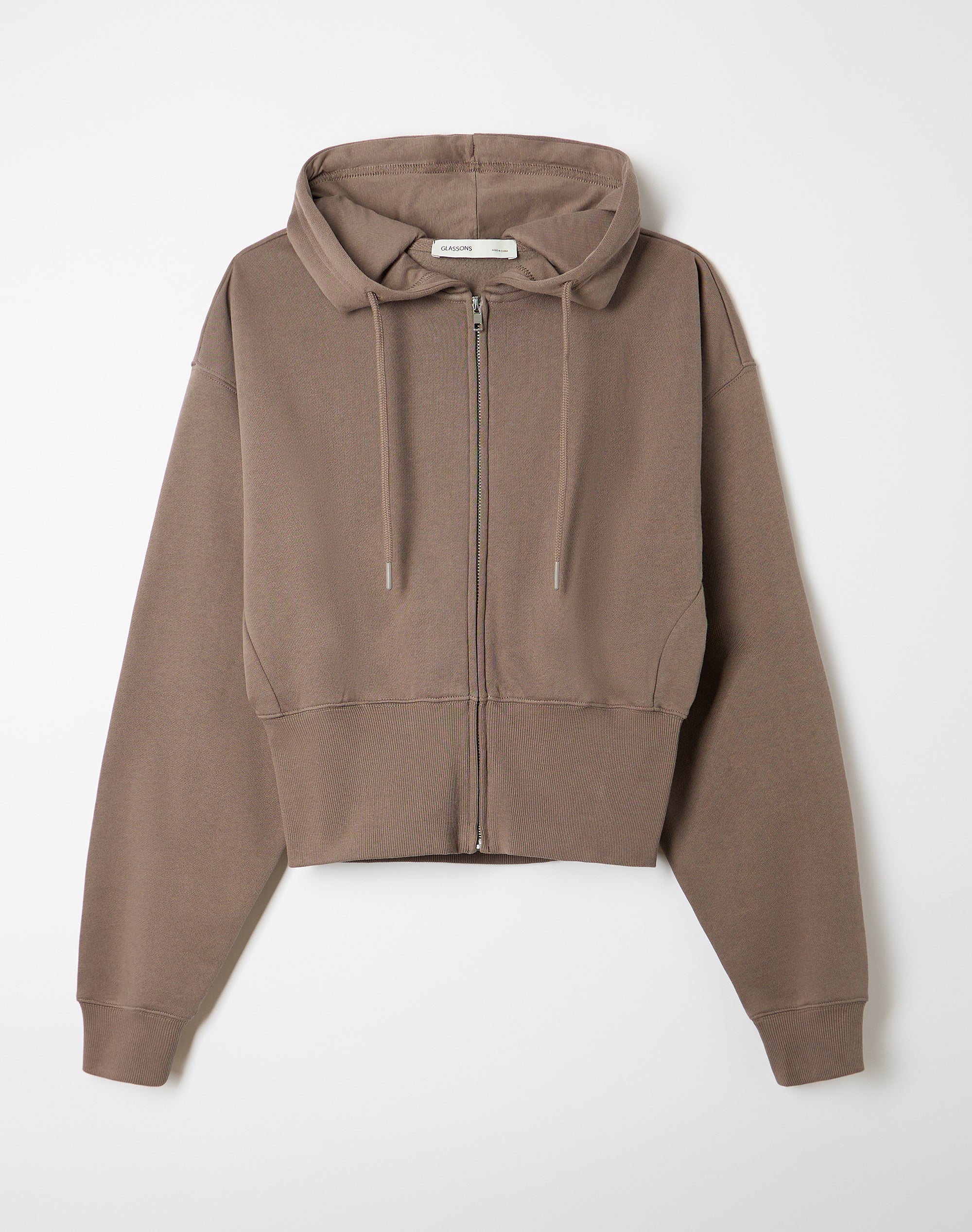 Zip Up Crop Hoodie in Rocky Shores | Glassons SG