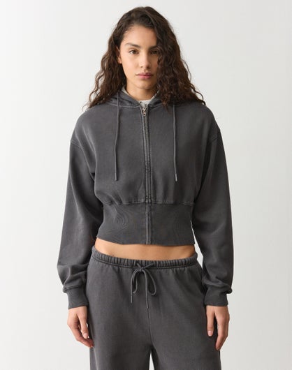 Zip Up Crop Hoodie