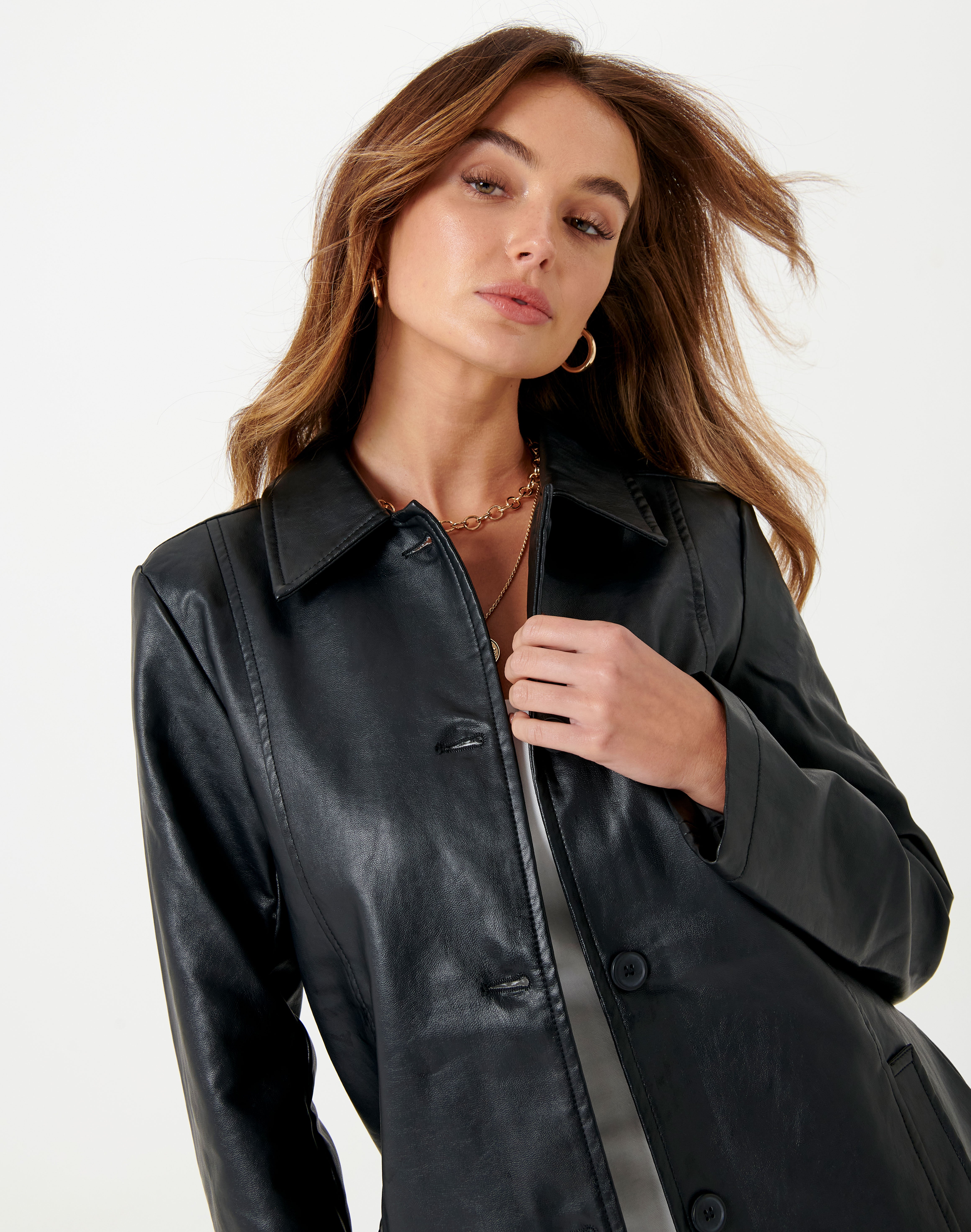 Glassons oversized faux leather blazer Clearance