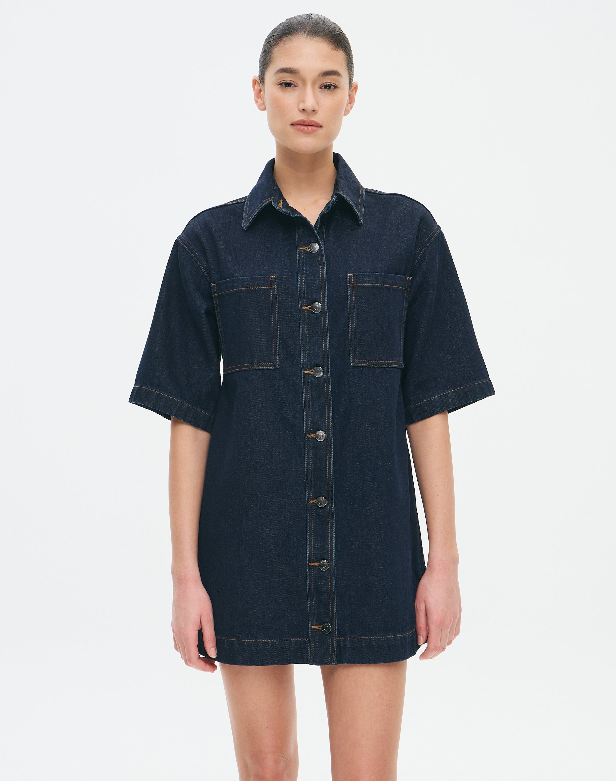 美品★ I LINE DENIM SHIRT DRESS I LINE DENIM SHIRT DRESS
