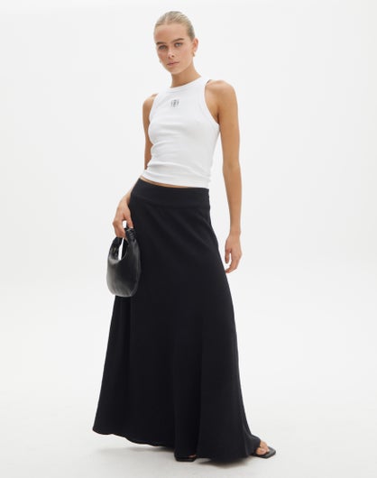 Flowy Maxi Skirt in Black | Glassons