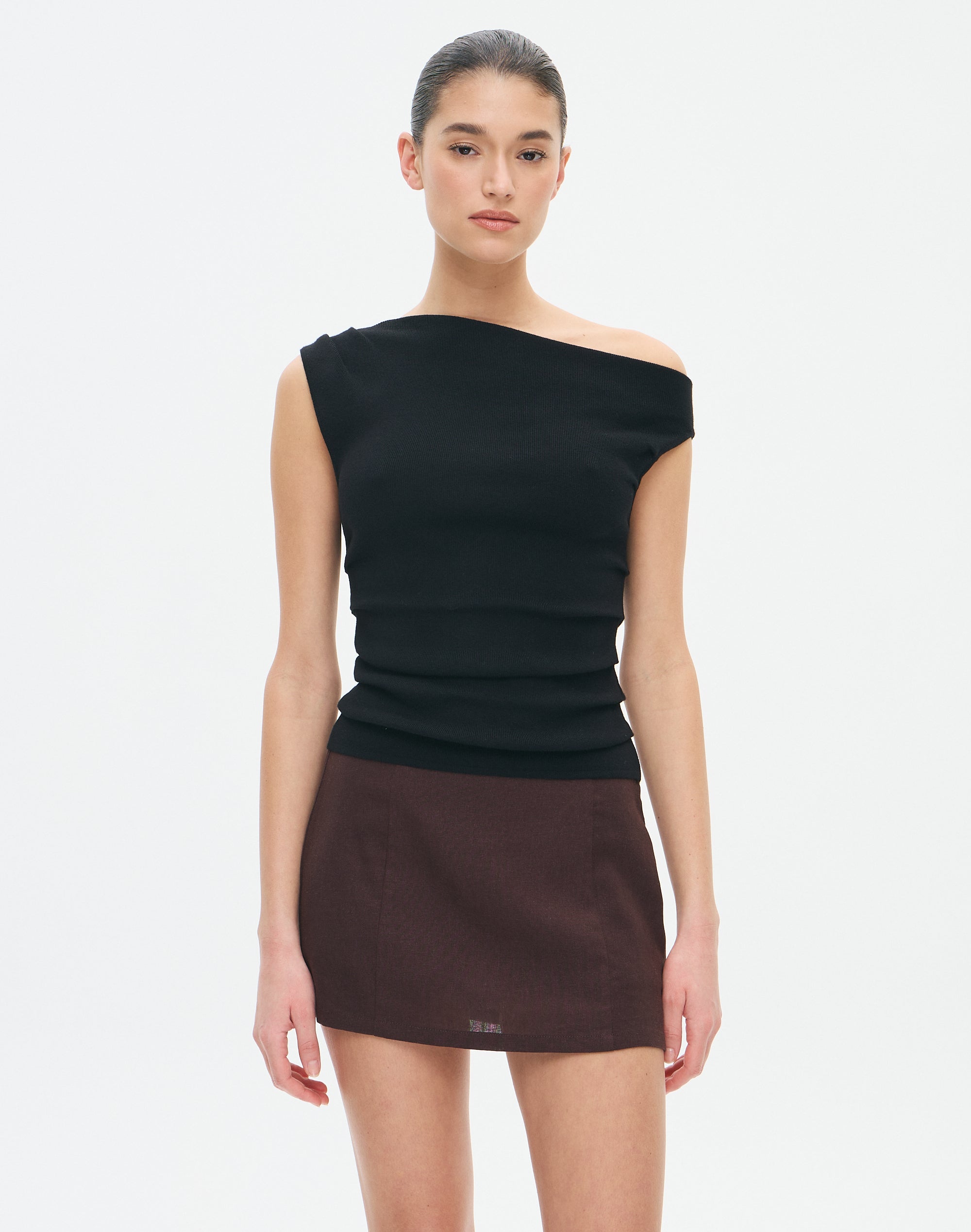 Linen Blend Mini Skort