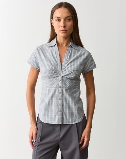 Cotton Short Sleeve Blouse