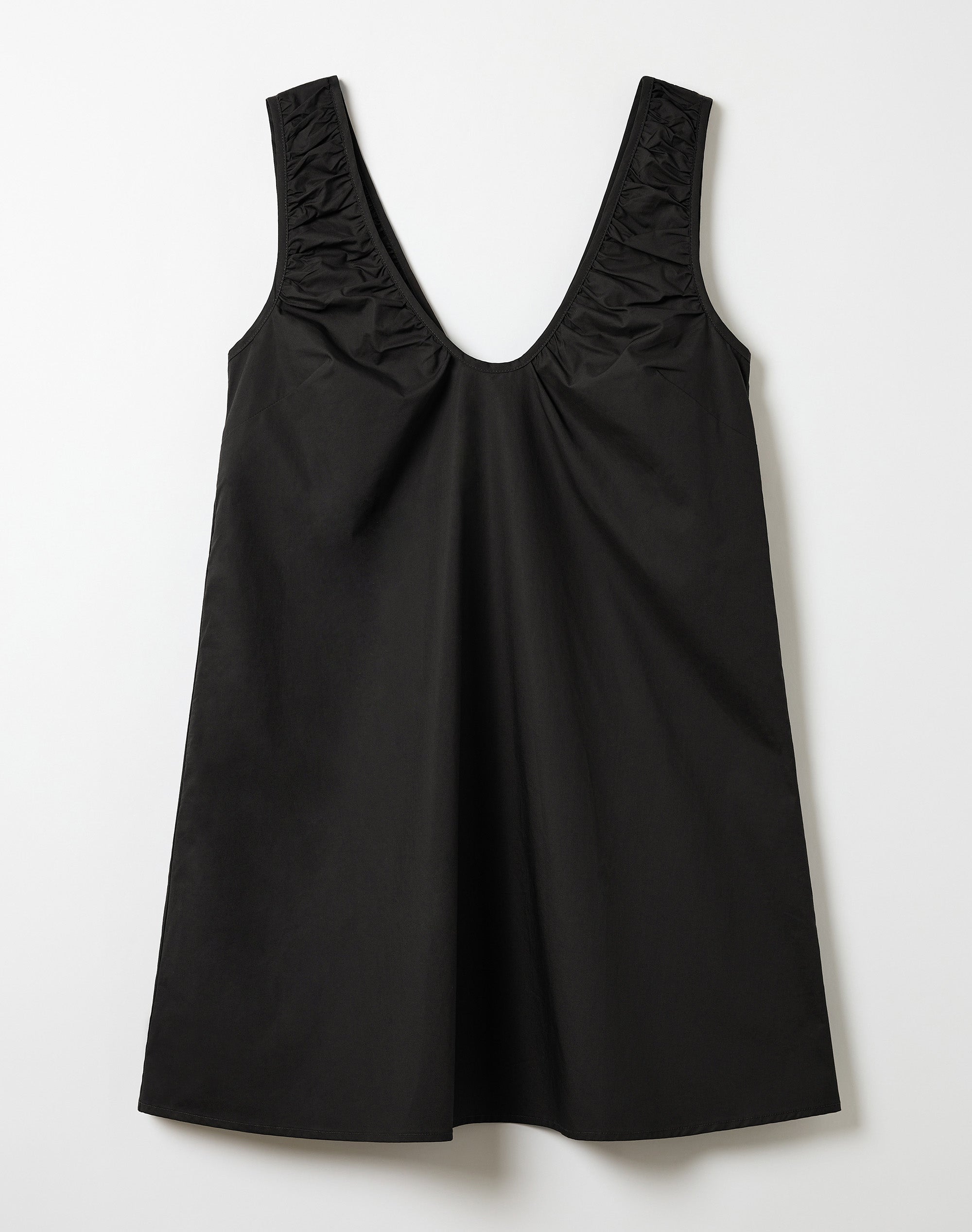 Cotton Scoop Neck Mini Dress in Black | Glassons