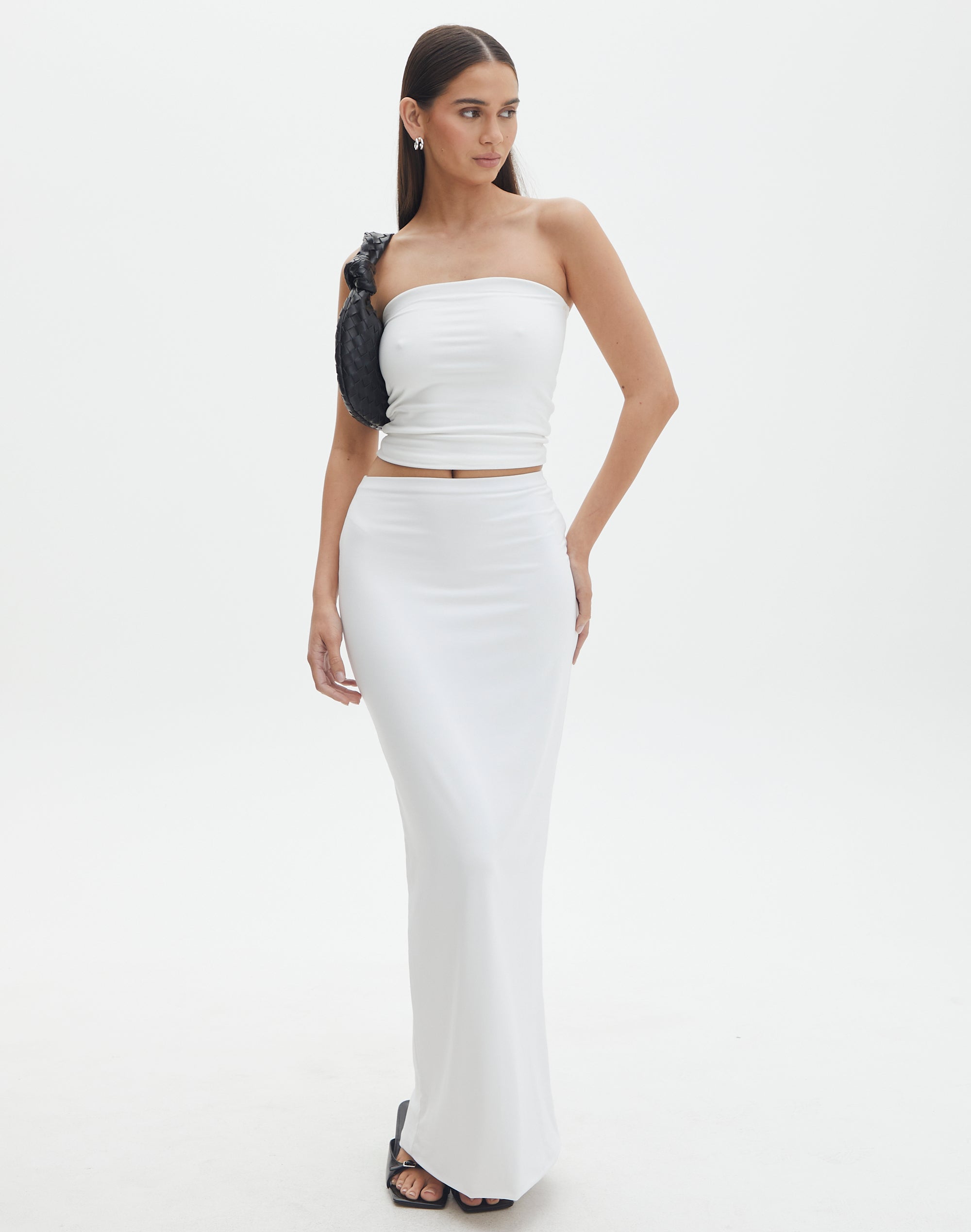 Supersoft Slim-fit Maxi Skirt in White