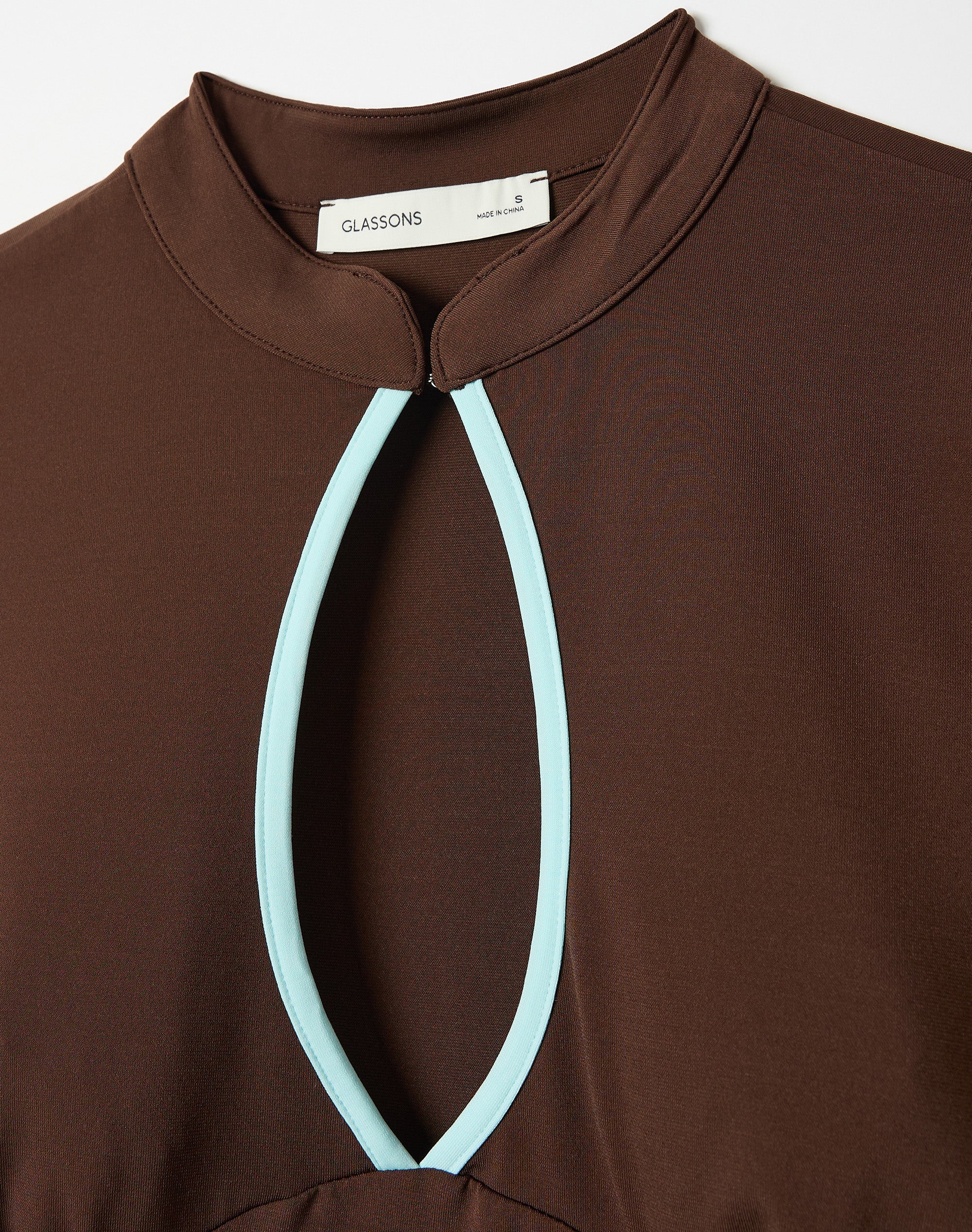 Keyhole Cut Out Top in Fudge X Mystery Blue | Glassons US