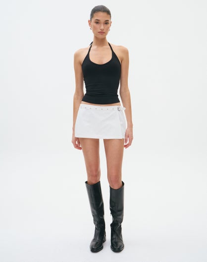 Stud Buckle Mini Skort
