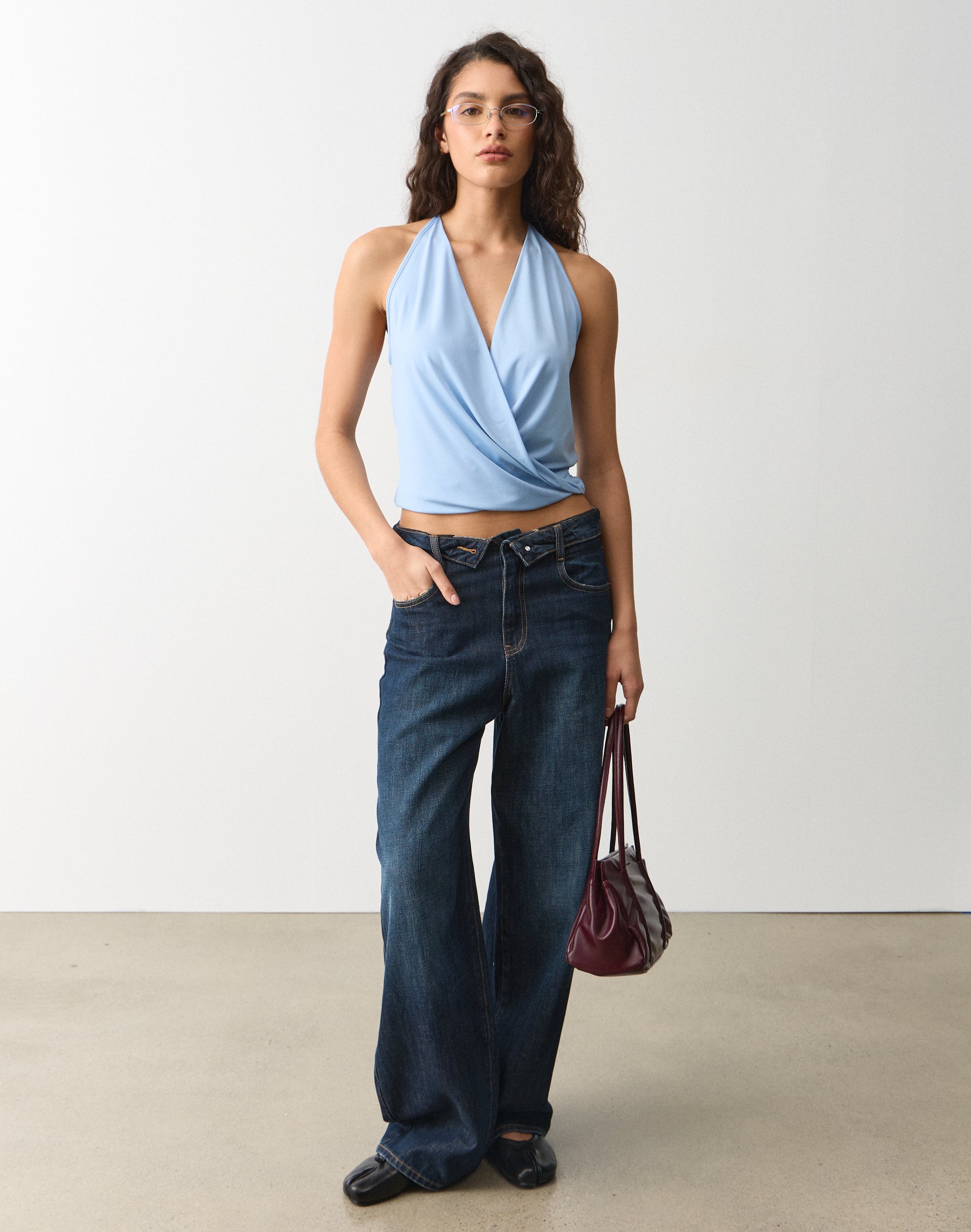 Cross Over Racerback Top in Steel Sky | Glassons US