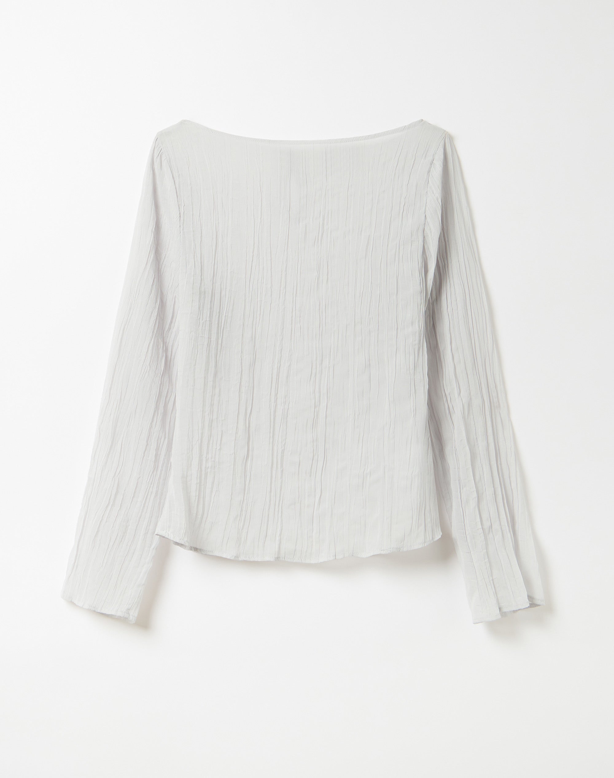 Sheer Crinkle Long Sleeve Top in Mist Opportunity | Glassons US