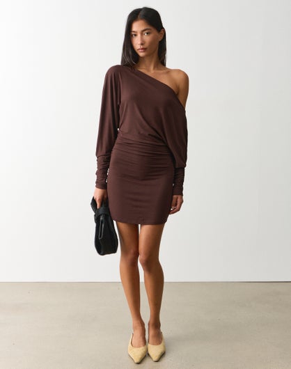 Off Shoulder Long Sleeve Mini Dress