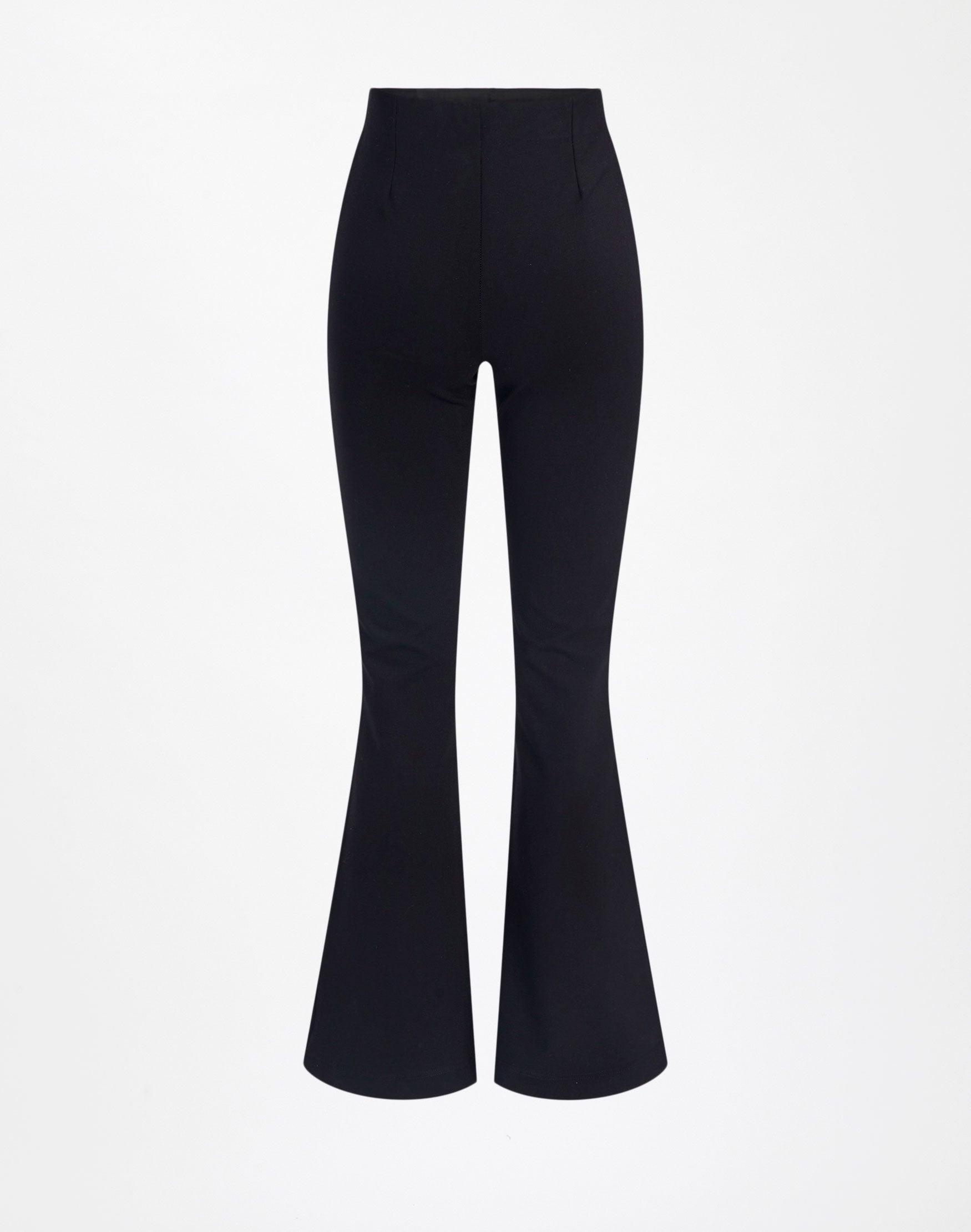 High Rise Flare Ponte Pant in Black 