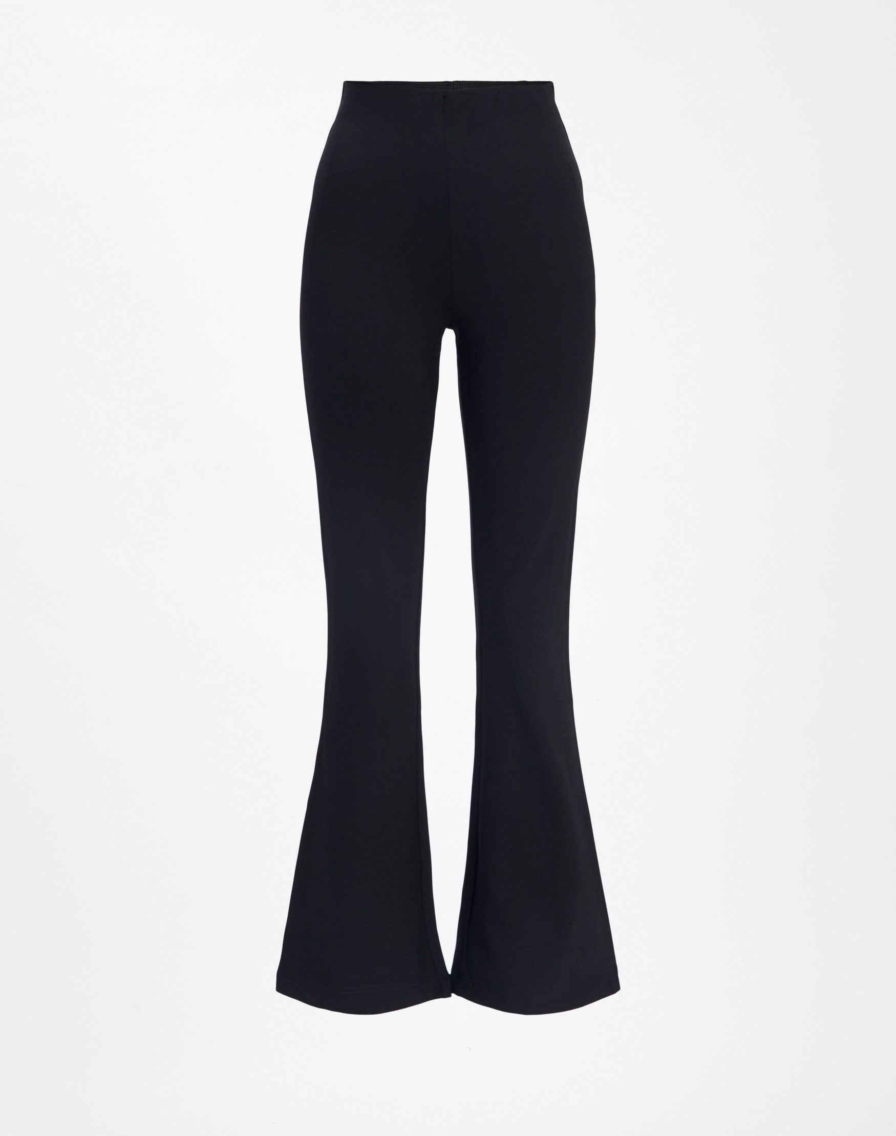 High Rise Flare Ponte Pant in Black 
