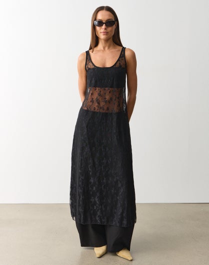 Sheer Lace Maxi Dress