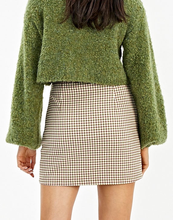 gingham plaid mini skirt