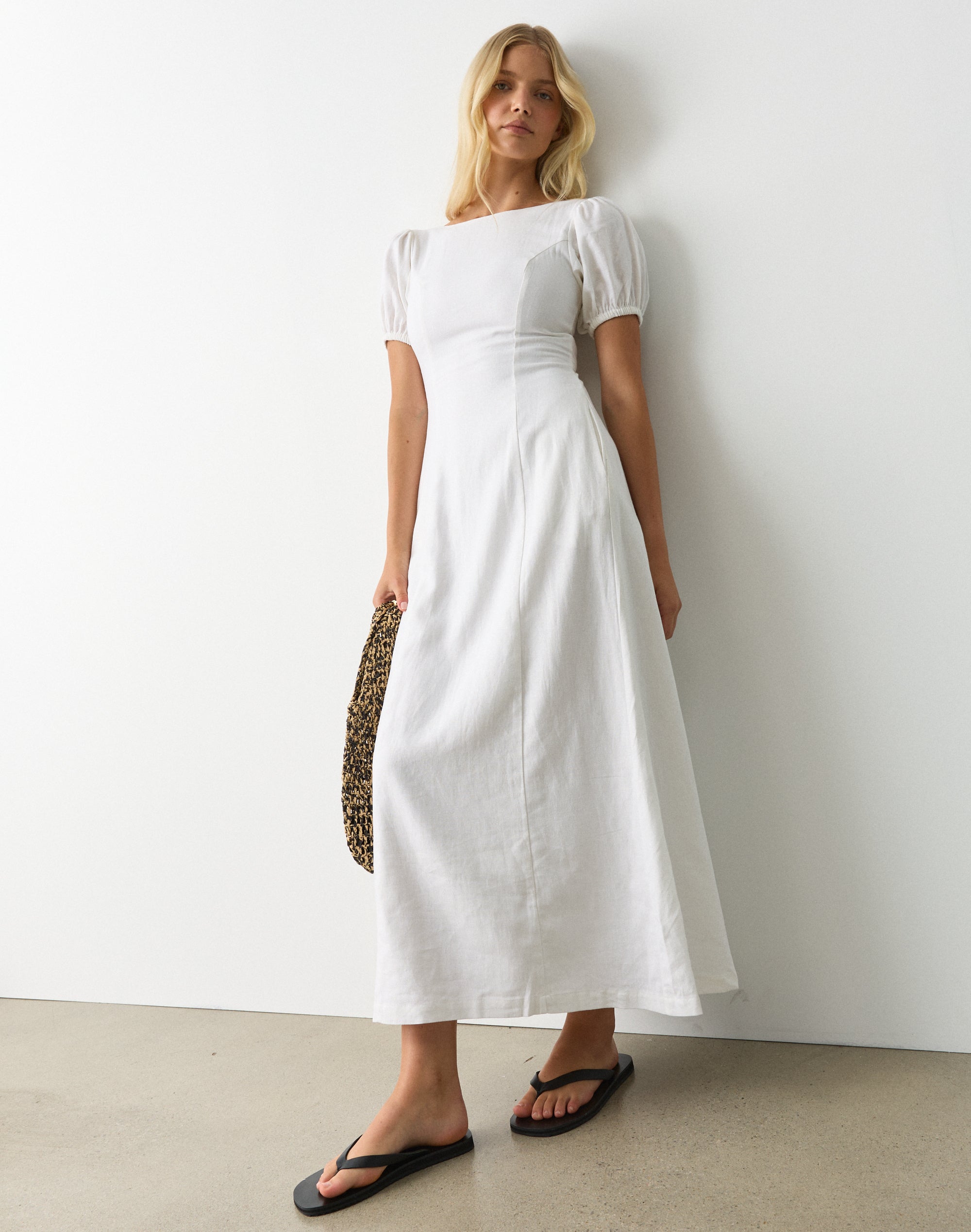 knee length dresses for ladies Montclair Linen Dress – St. George USA main image 1