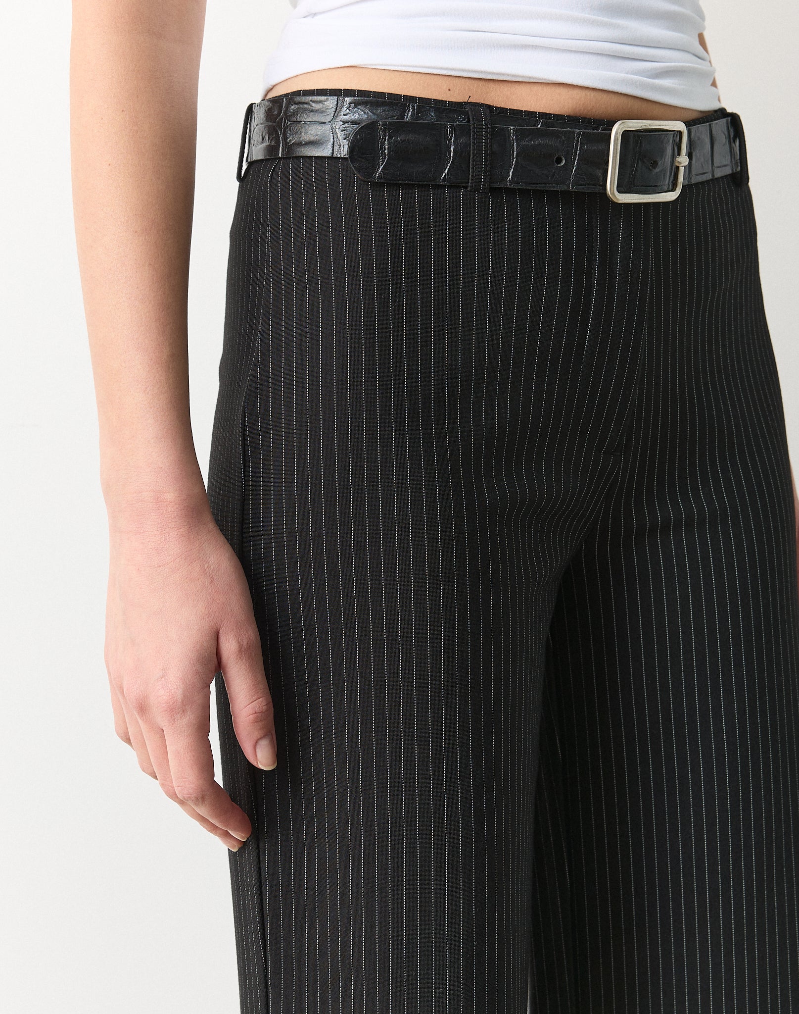 パンツ SHINZOU kiyo BlacWide Leg PinstripePants Shinzo Pinstripe Pants | TikTok