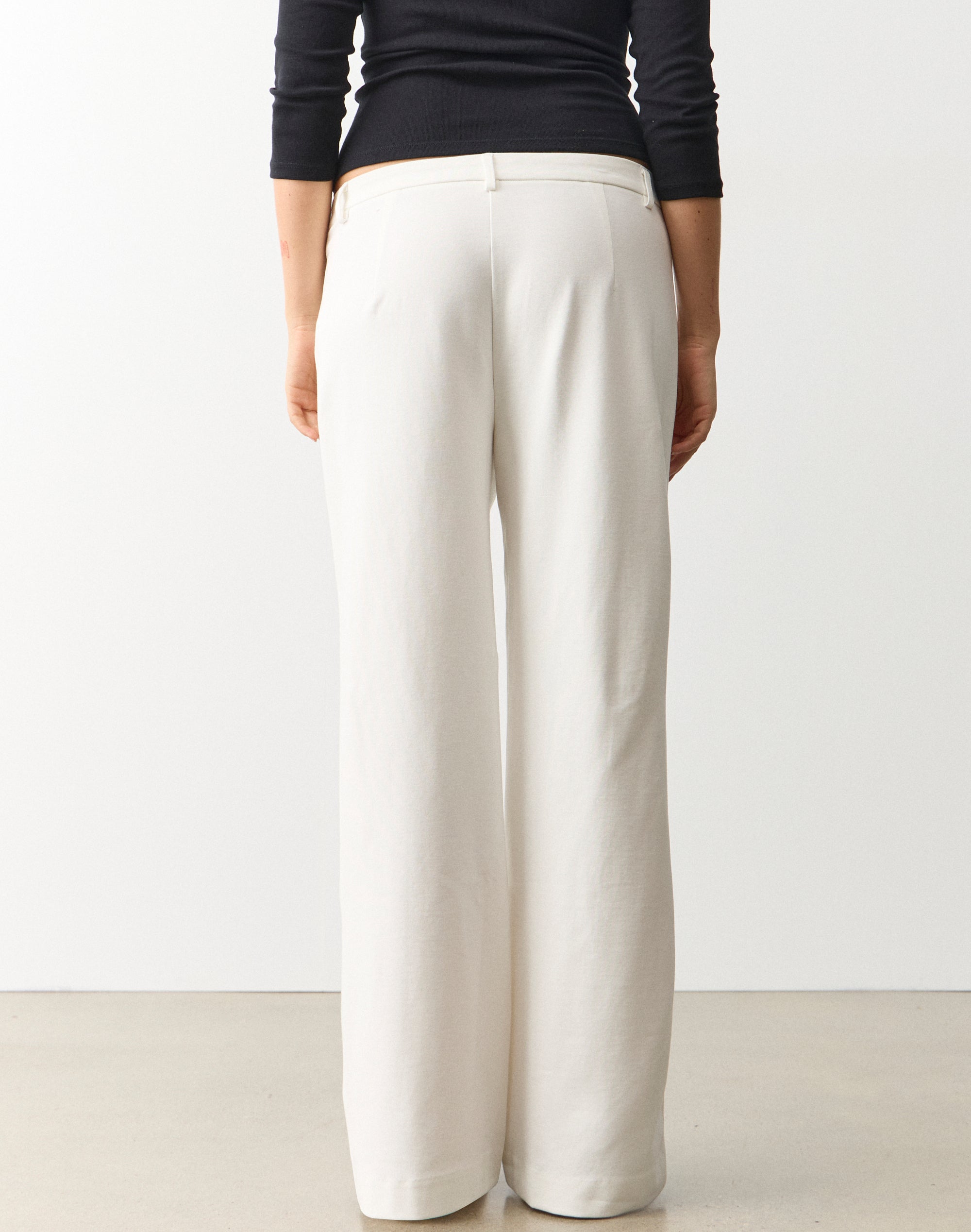 Mid Rise Tailored Ponte Pant in Milk | Glassons US