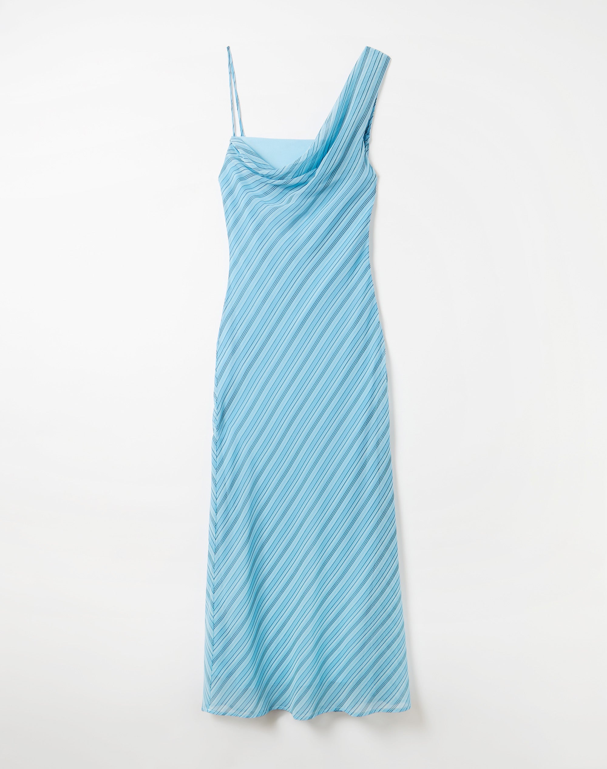 Draped Chiffon Maxi Dress in Glacial Lemarais Stripe | Glassons US