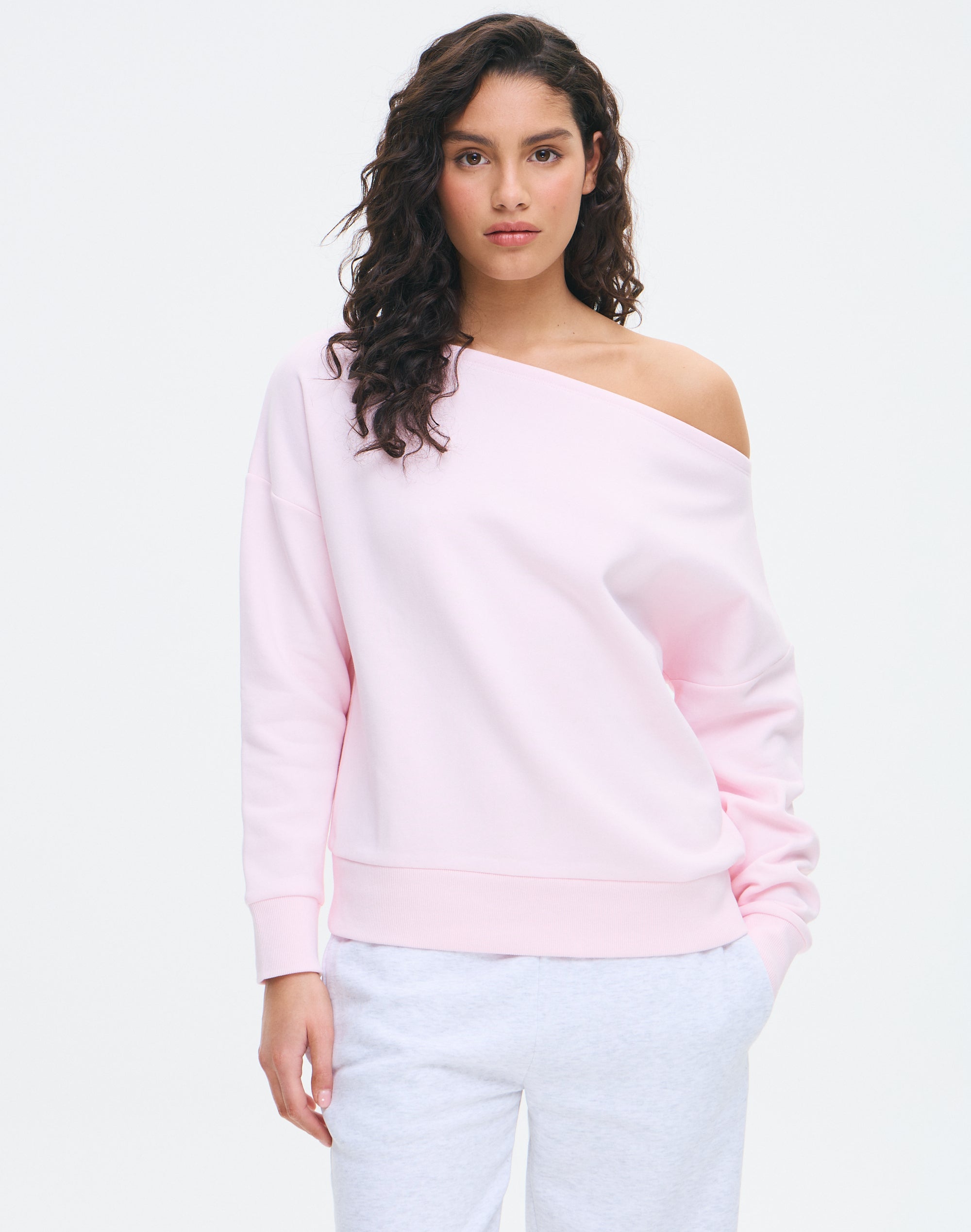 Organic Cotton Off Shoulder Sweat in Crystal Candy Glassons