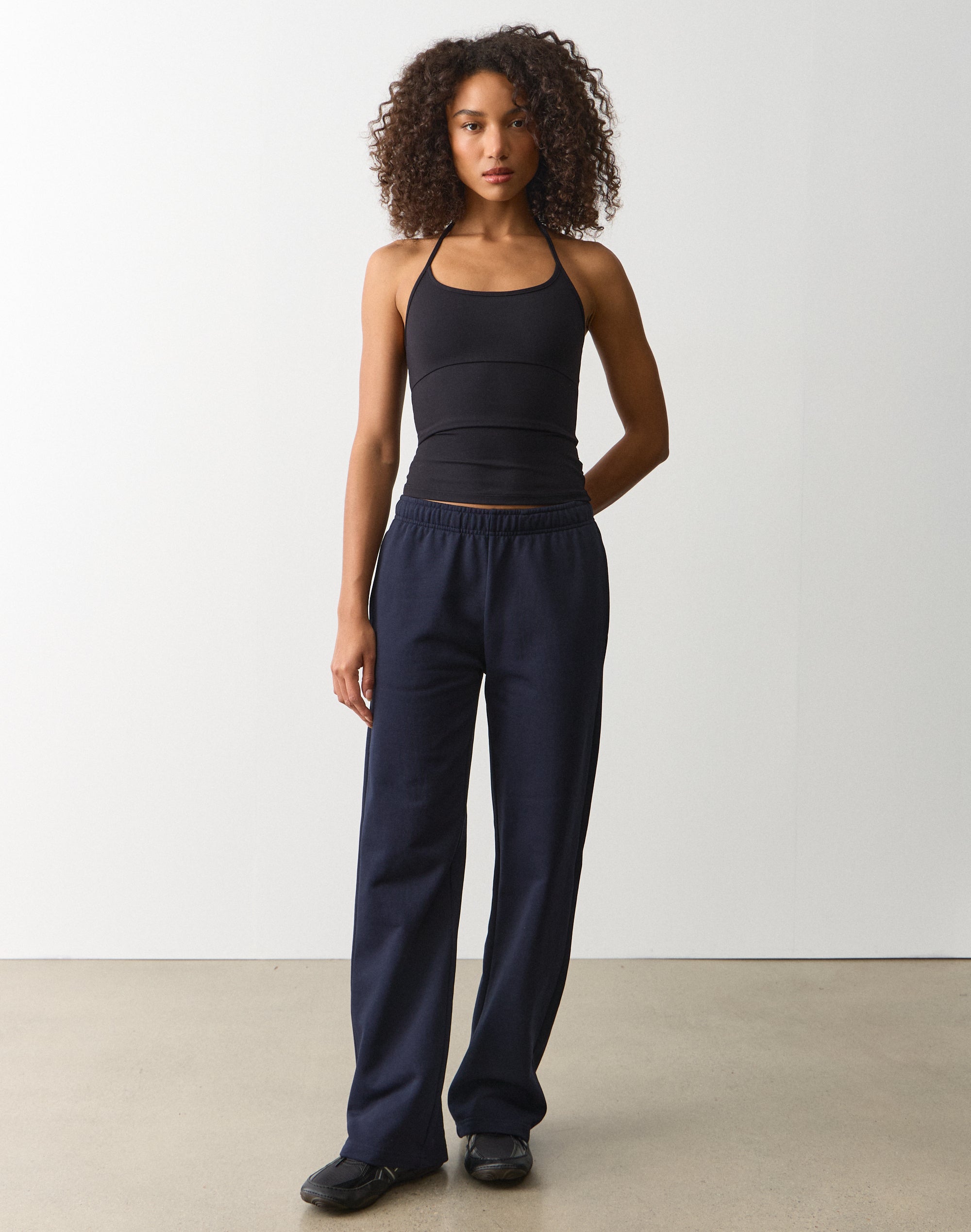 Relaxed Straight Leg Sweatpant in Navy Blazer | Glassons AU