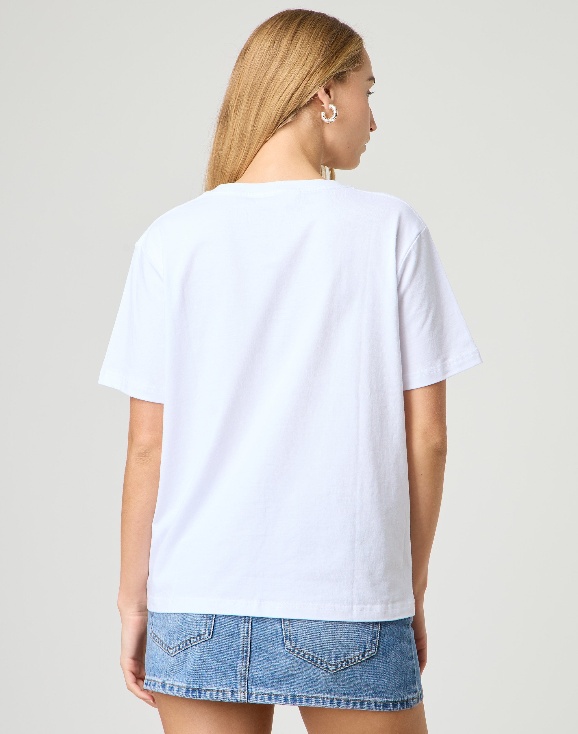 Print Oversized Boxy Tee in Hibiscus X White Glassons