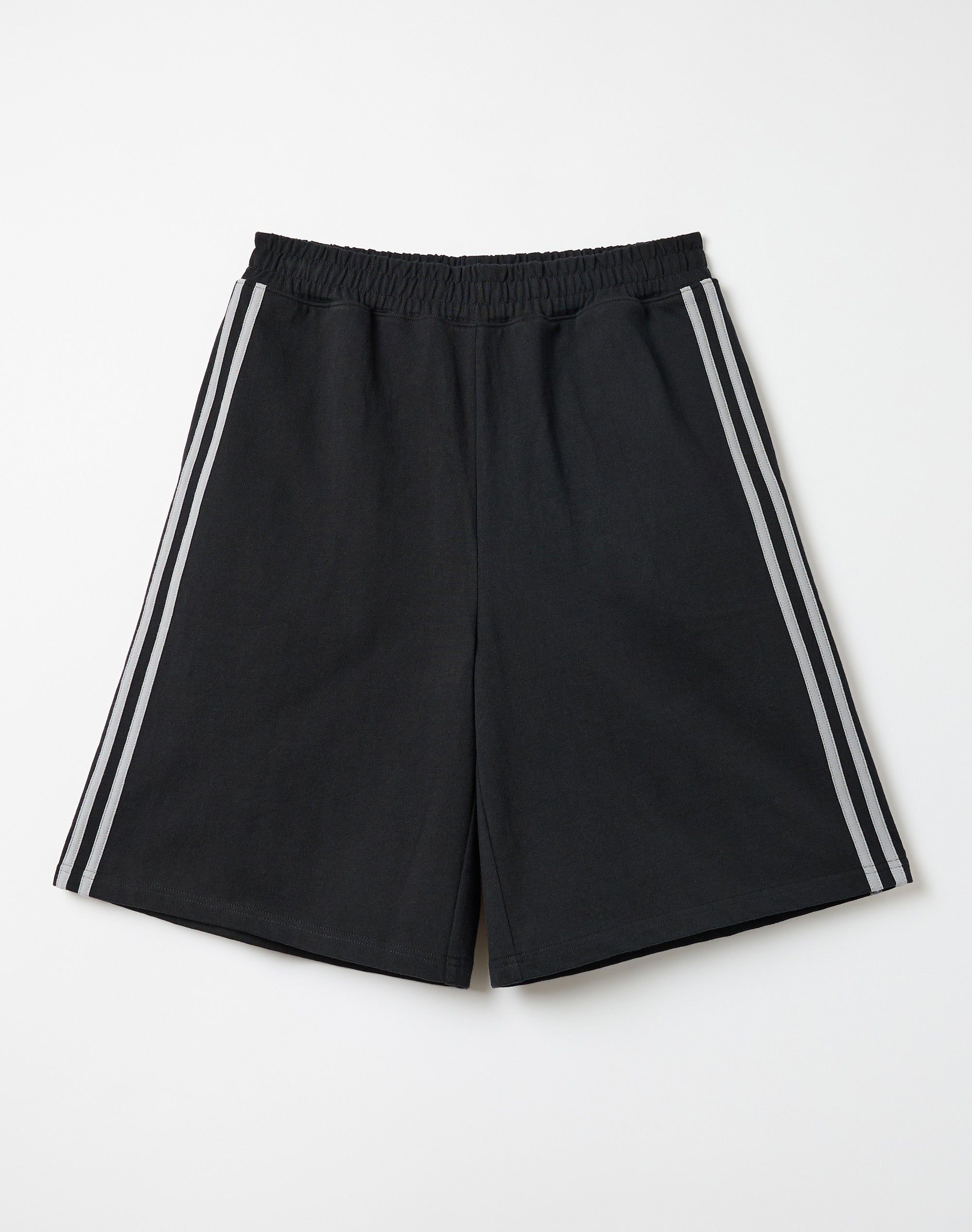 Cotton Tipped Longline Sweat Shorts in Black X Cool Drift