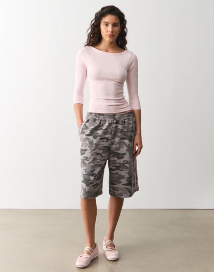 Tipped Oversized Longline Sweat Short