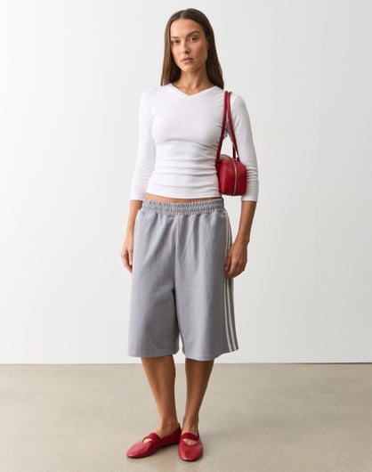 Tipped Oversized Longline Sweat Short