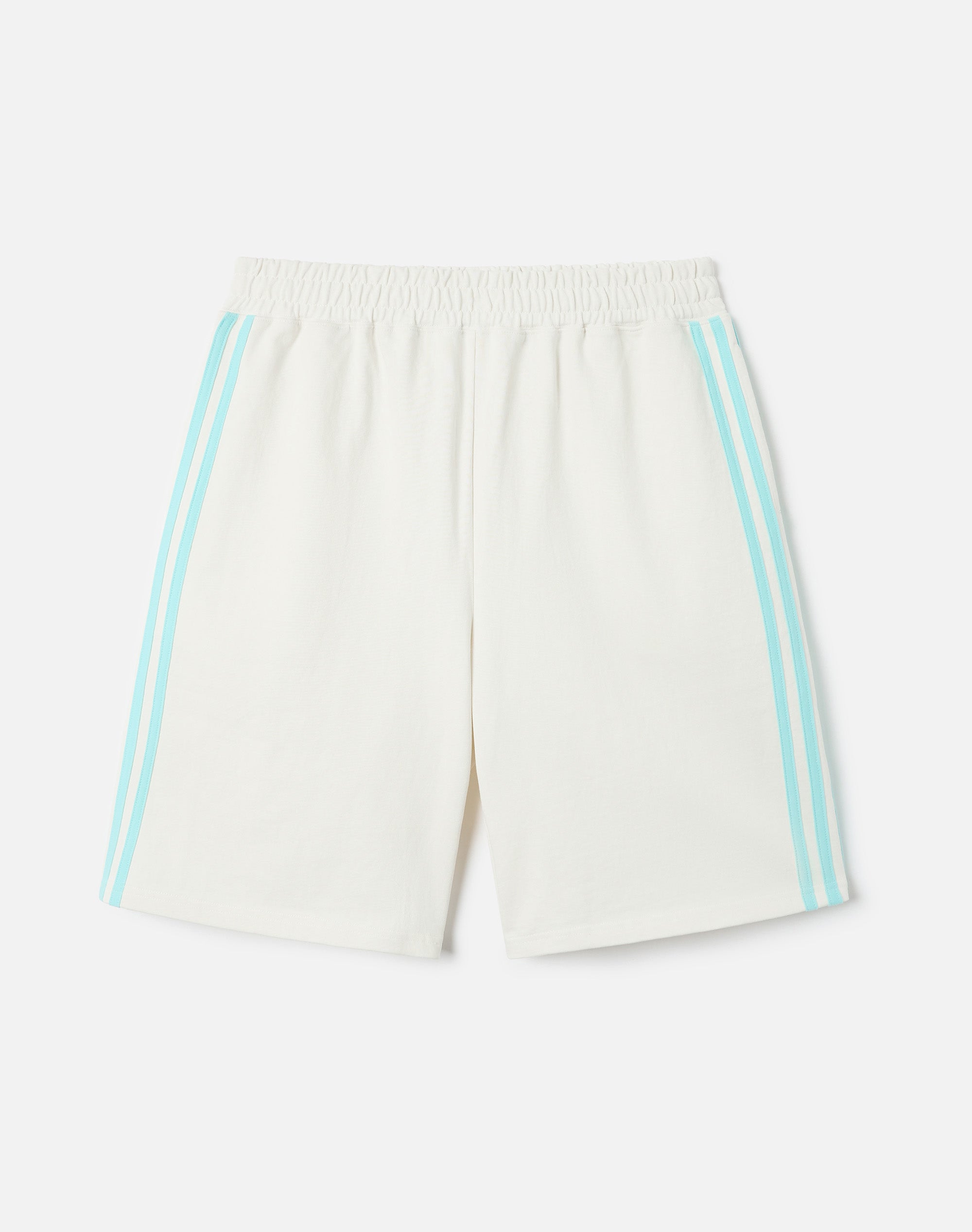 Tipped Oversized Longline Sweat Shorts in Milk X Island Aqua