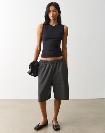 Oversized Longline Sweat Short