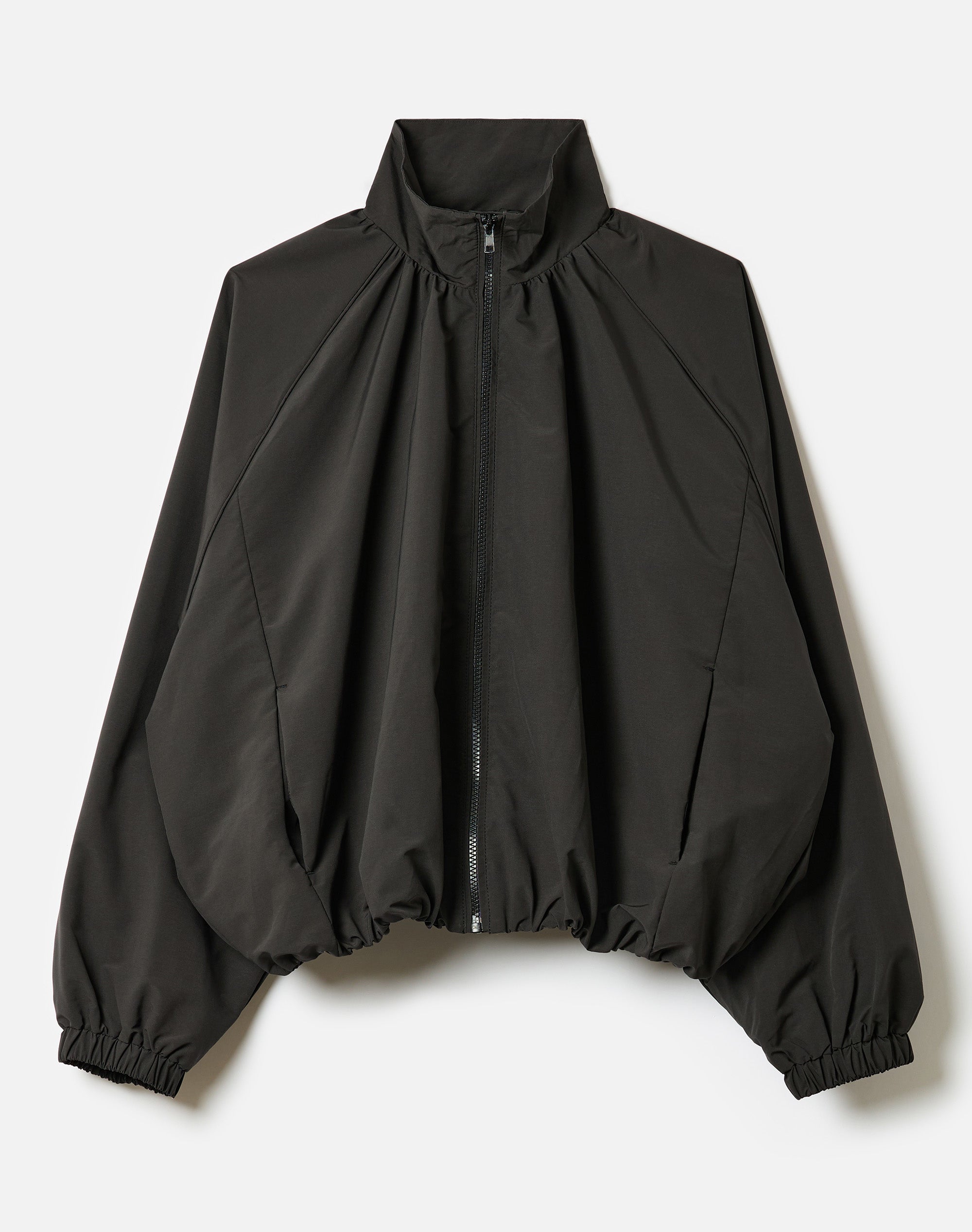 Funnel Neck Zip Up Jacket in Black | Glassons US