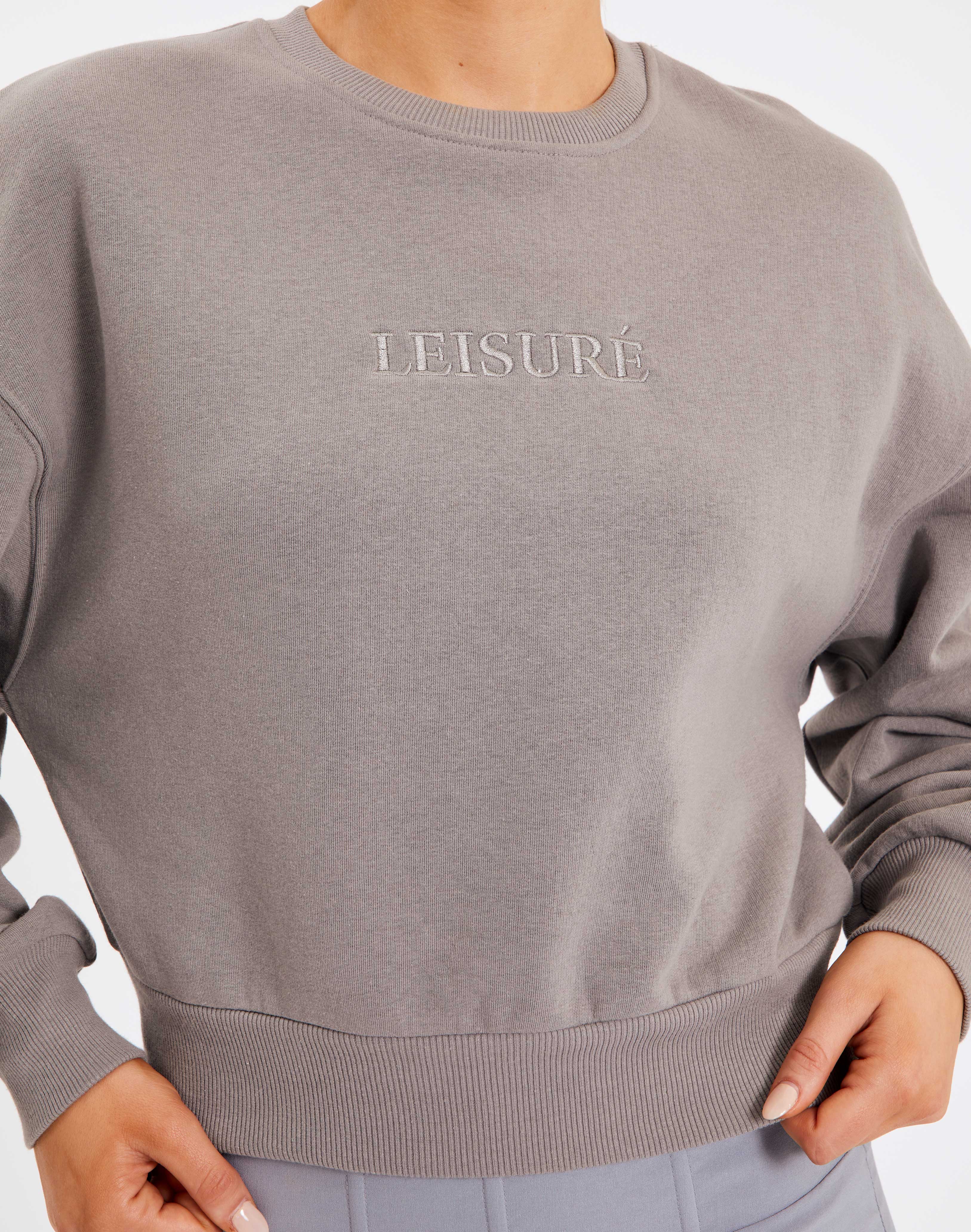 Organic Embroidered Crew Neck Jumper in 