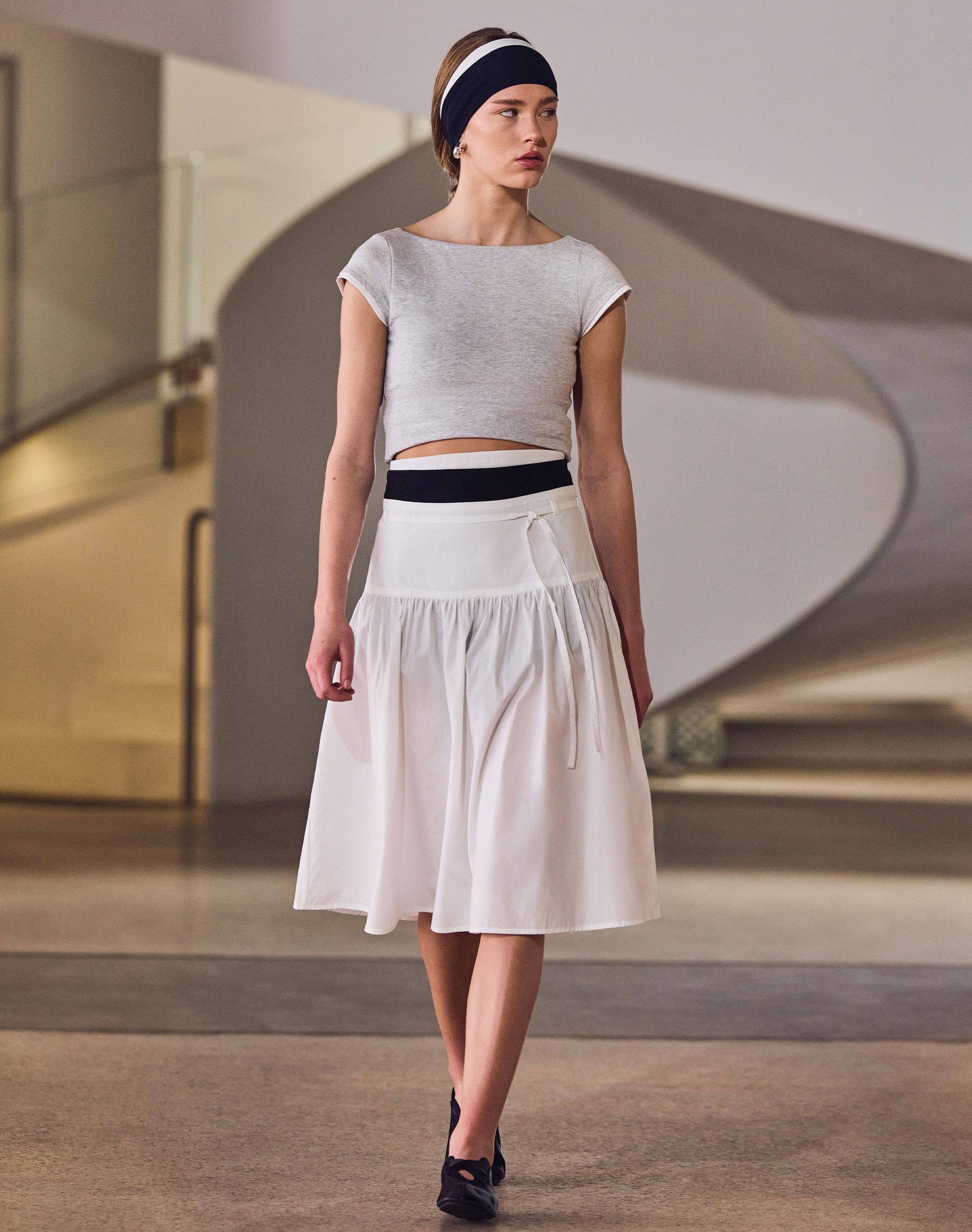 Midi Skirt Linen Blend Skirt Glassons Gathered Poplin Midi Skirt