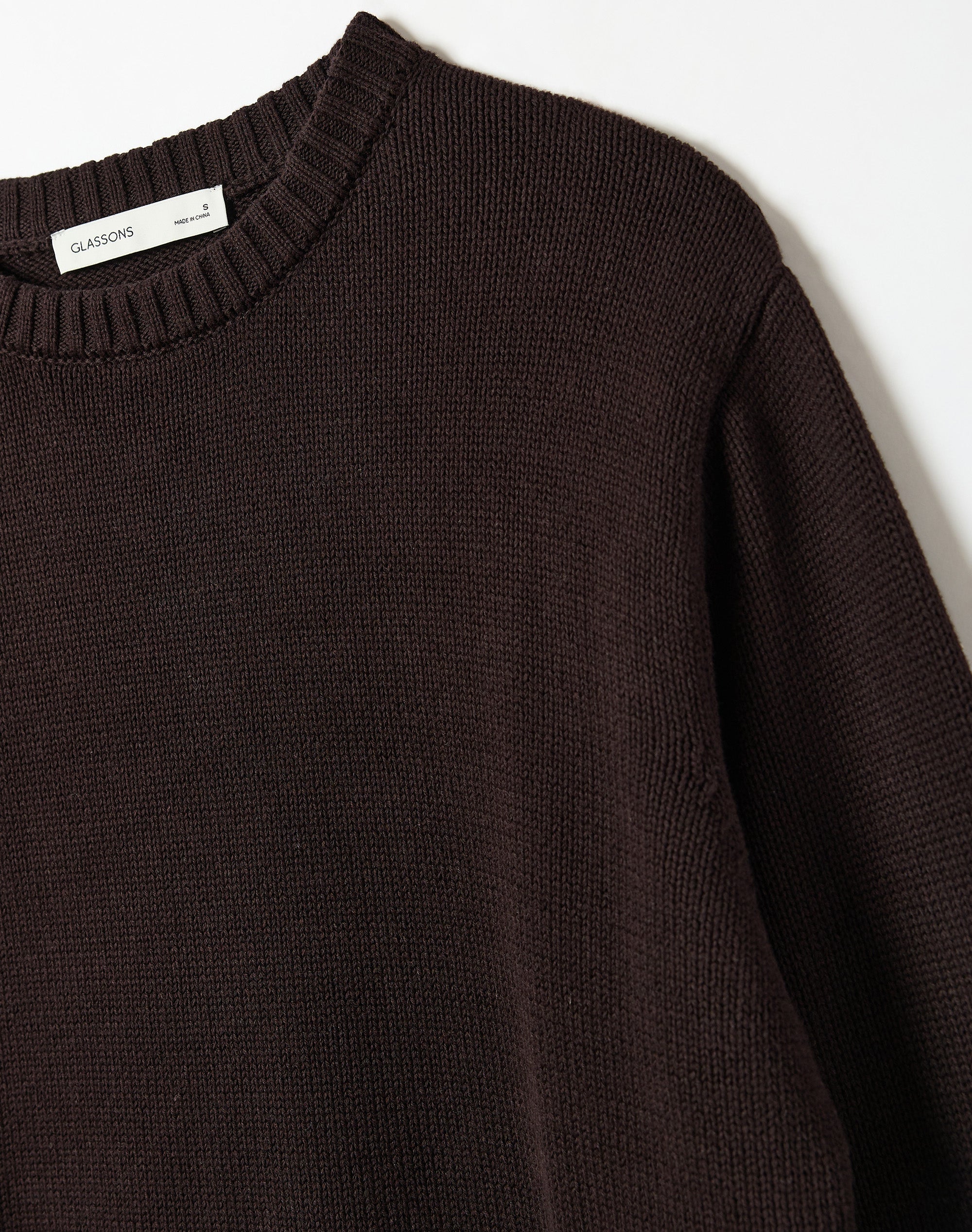 100% Cotton Crew Neck Knit Jumper in Choc It Up | Glassons US