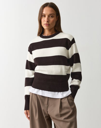 Cotton Crew Neck Knit Jumper