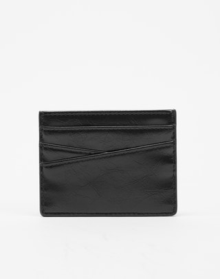 Faux Leather Cardholder in Black