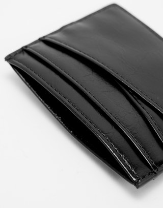 Faux Leather Cardholder in Black
