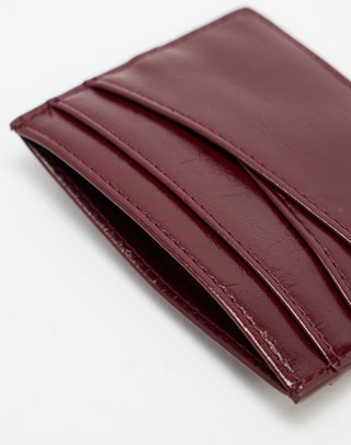 Faux Leather Cardholder in Cherry