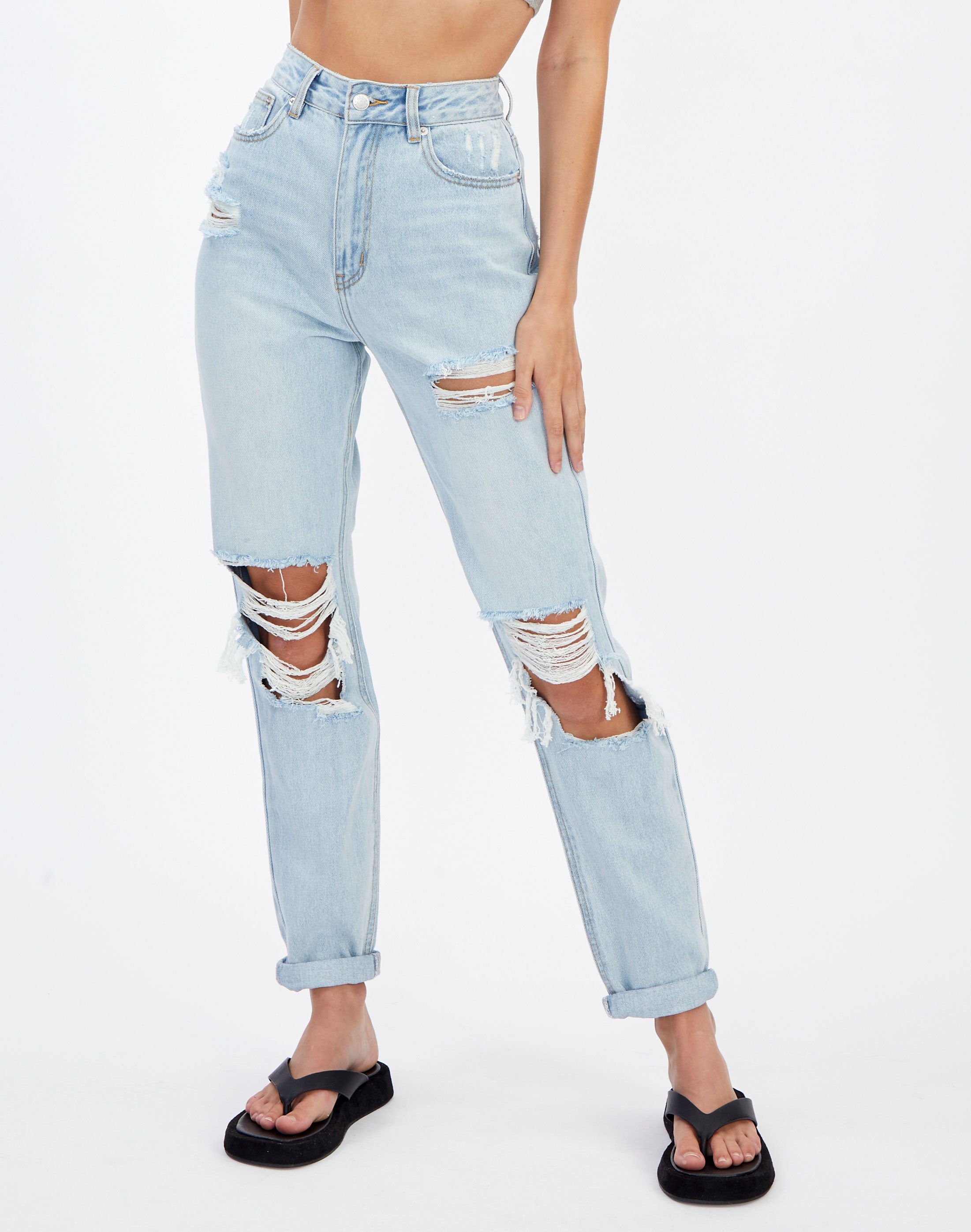 Glassons ripped mom jeans Clearance