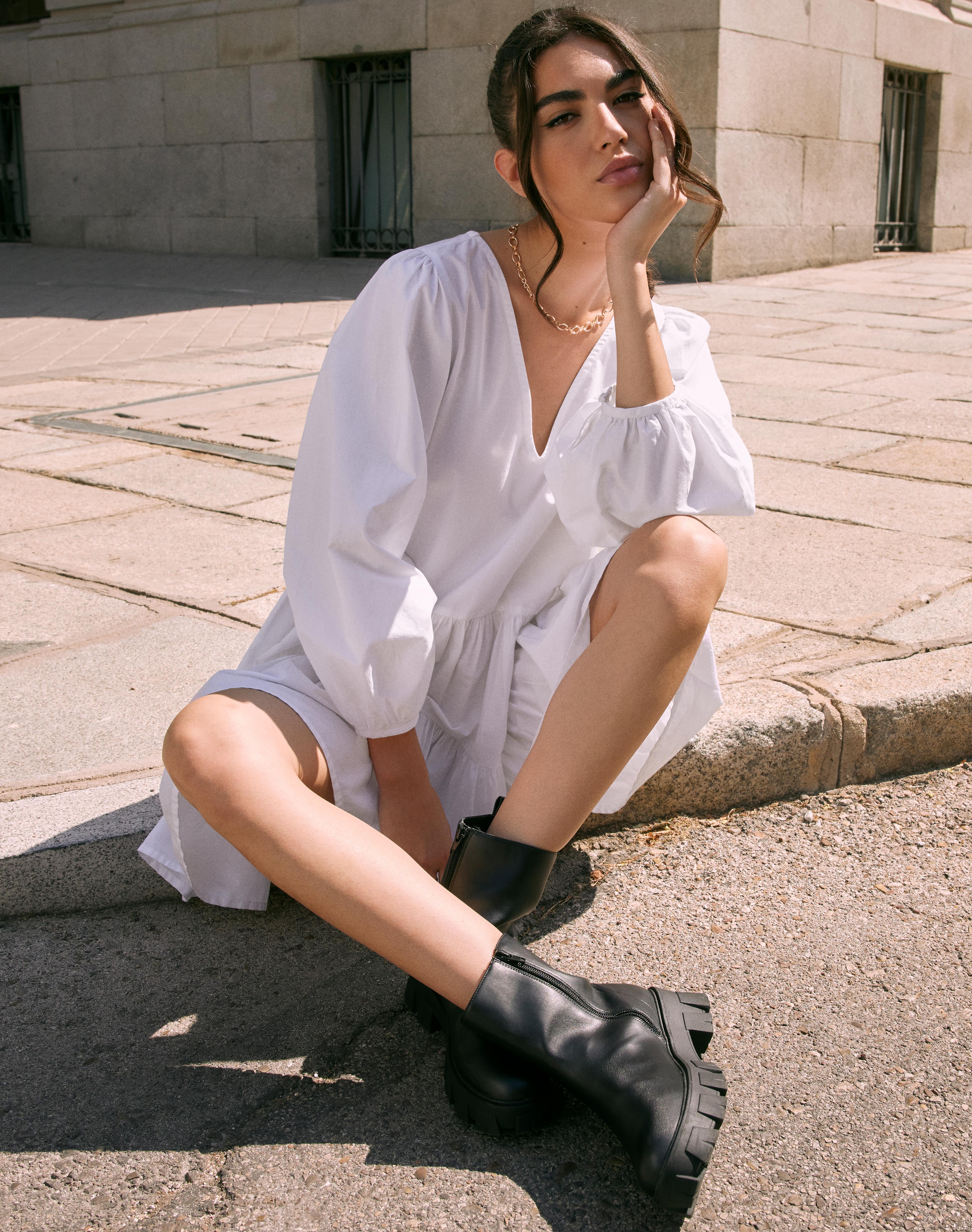 long sleeve baby doll dress