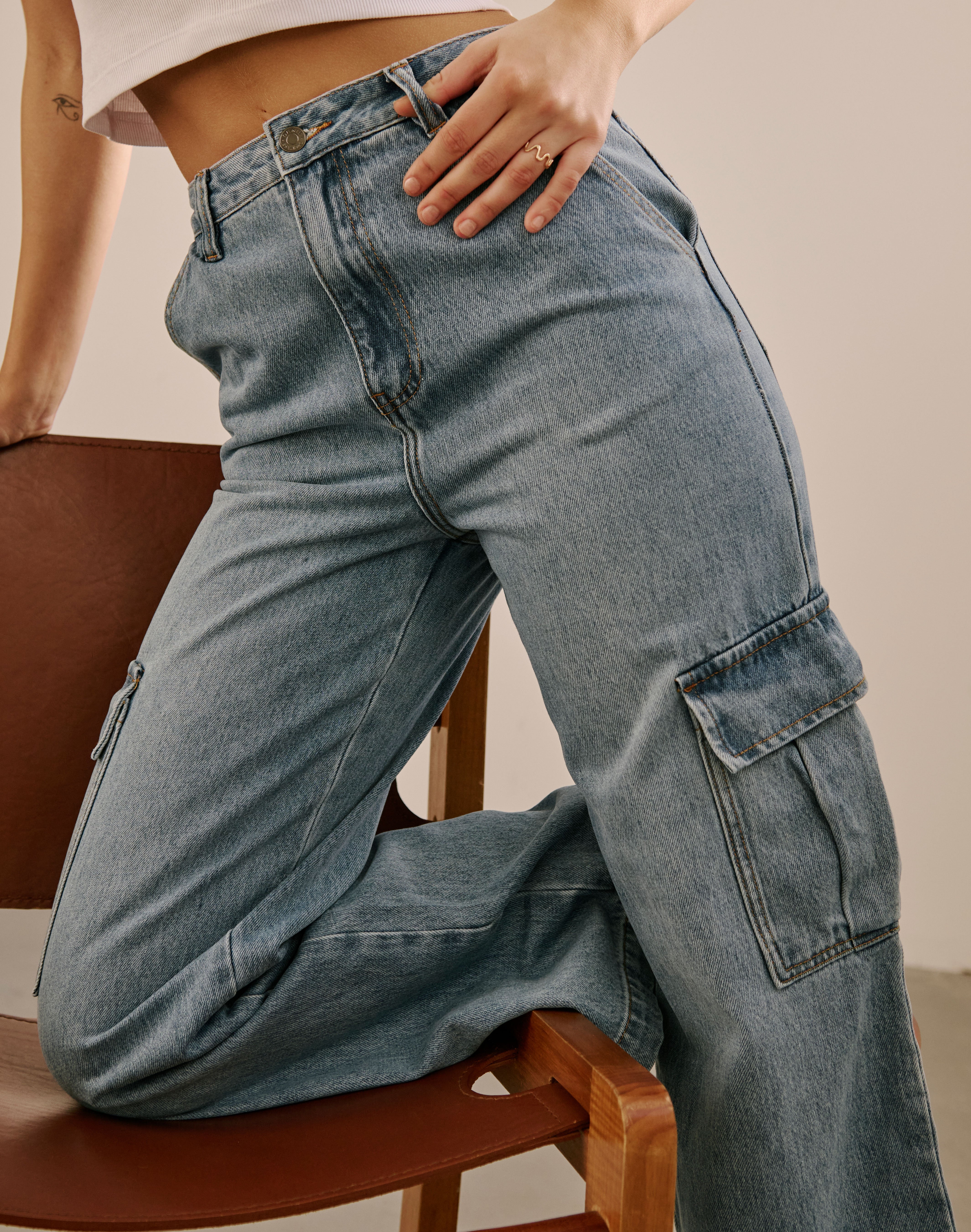 Recycled Cargo Denim Jean in Wash Dark 