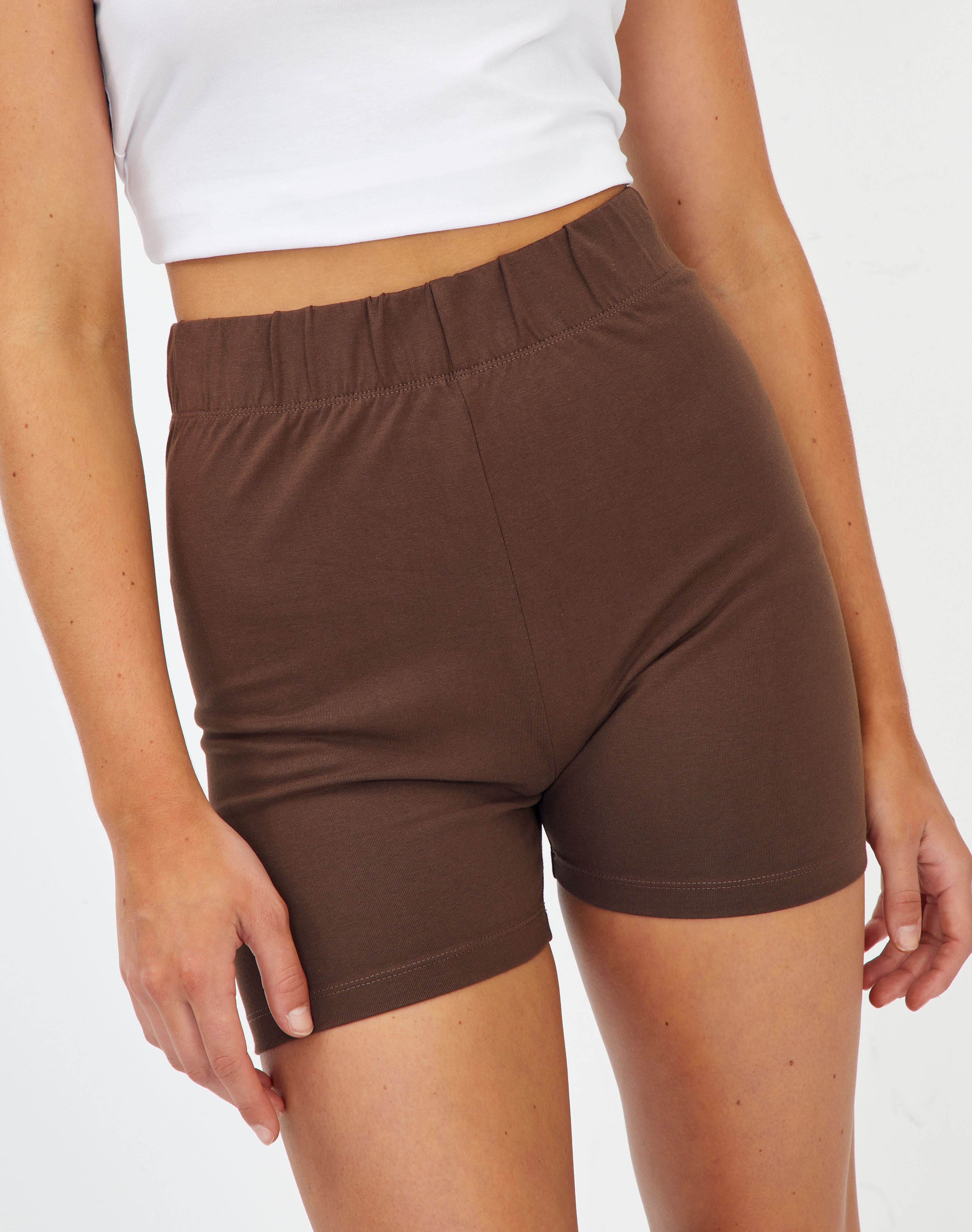 brown shorts