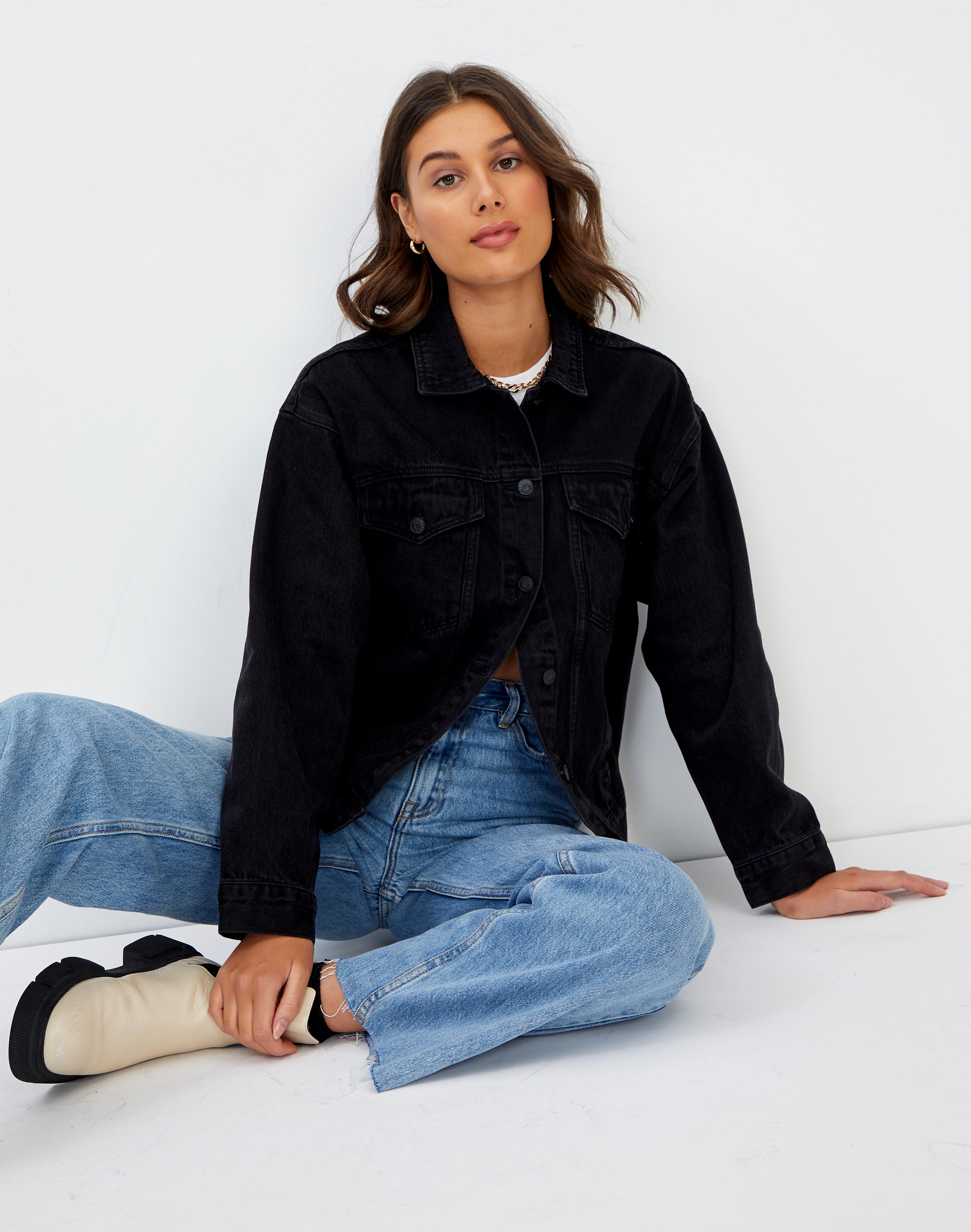 glassons black denim jacket